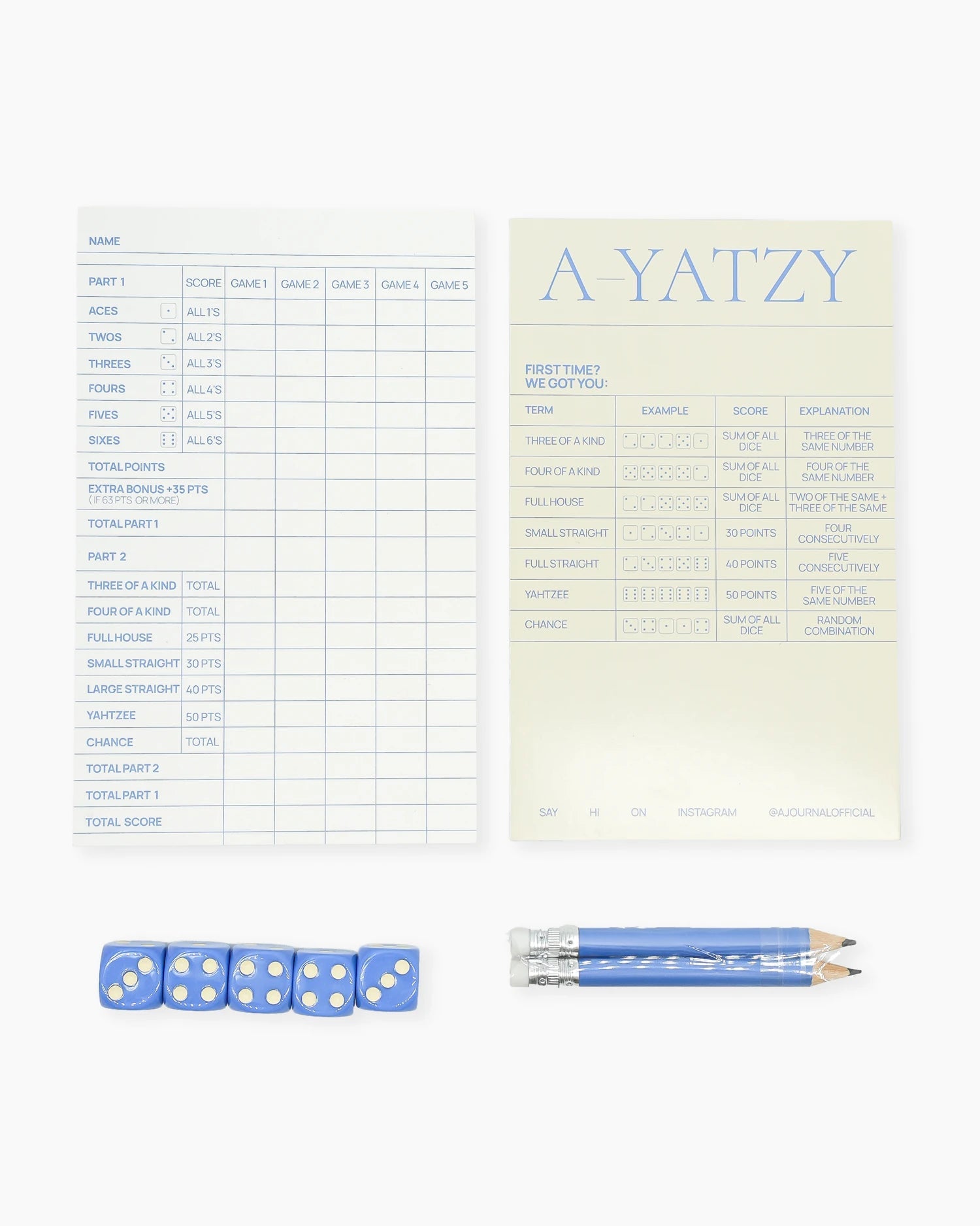 A - Journal - A - YATZY Würfelspiel • Blue - ROSA ECK