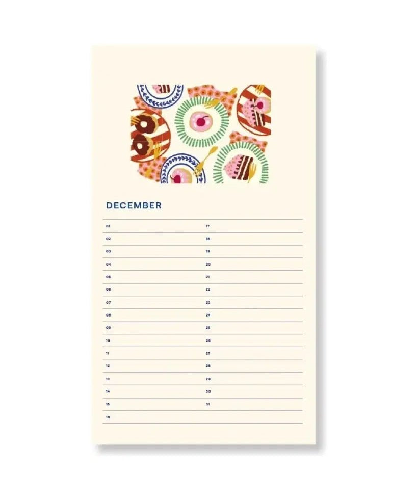 A - Journal - BIRTHDAY CALENDER Geburtstagskalender • Palmtree Checkered - Kalender - ROSA ECK Concept Store