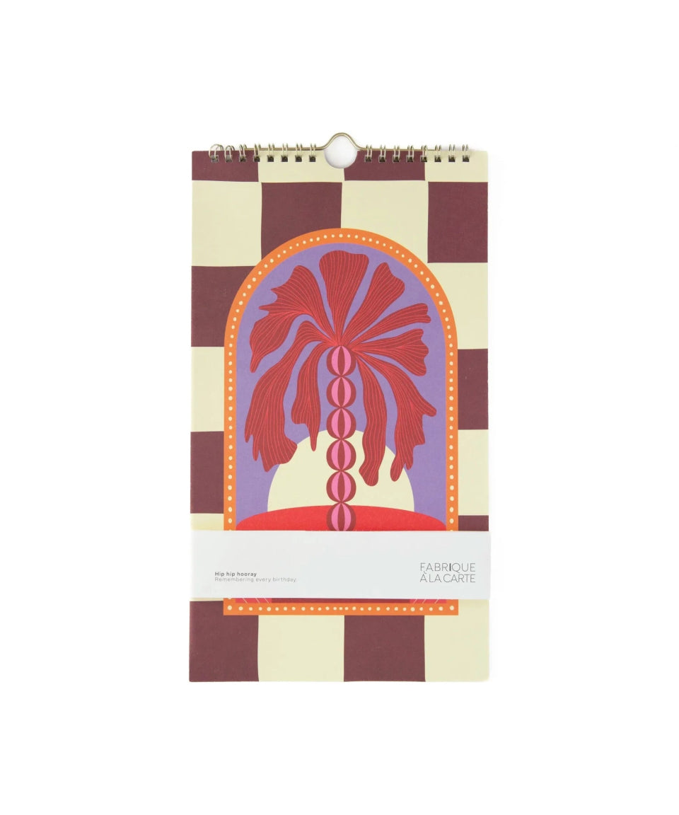 A - Journal - BIRTHDAY CALENDER Geburtstagskalender • Palmtree Checkered - Kalender - ROSA ECK Concept Store