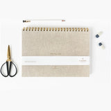 A-Journal - DESK PLANNER Schreibtischplaner • Leinen - ROSA ECK
