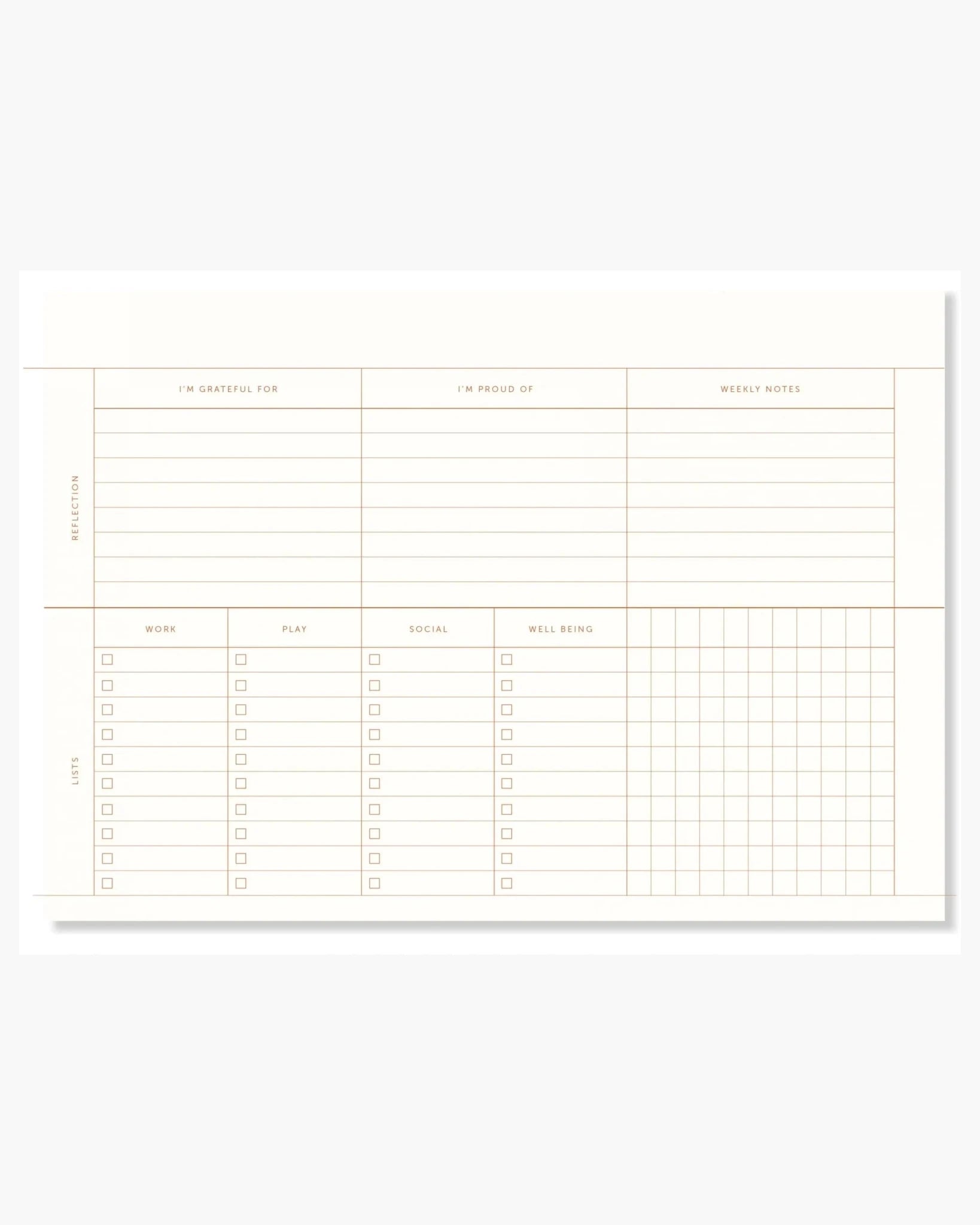 A-Journal - DESK PLANNER Schreibtischplaner • Leinen - ROSA ECK