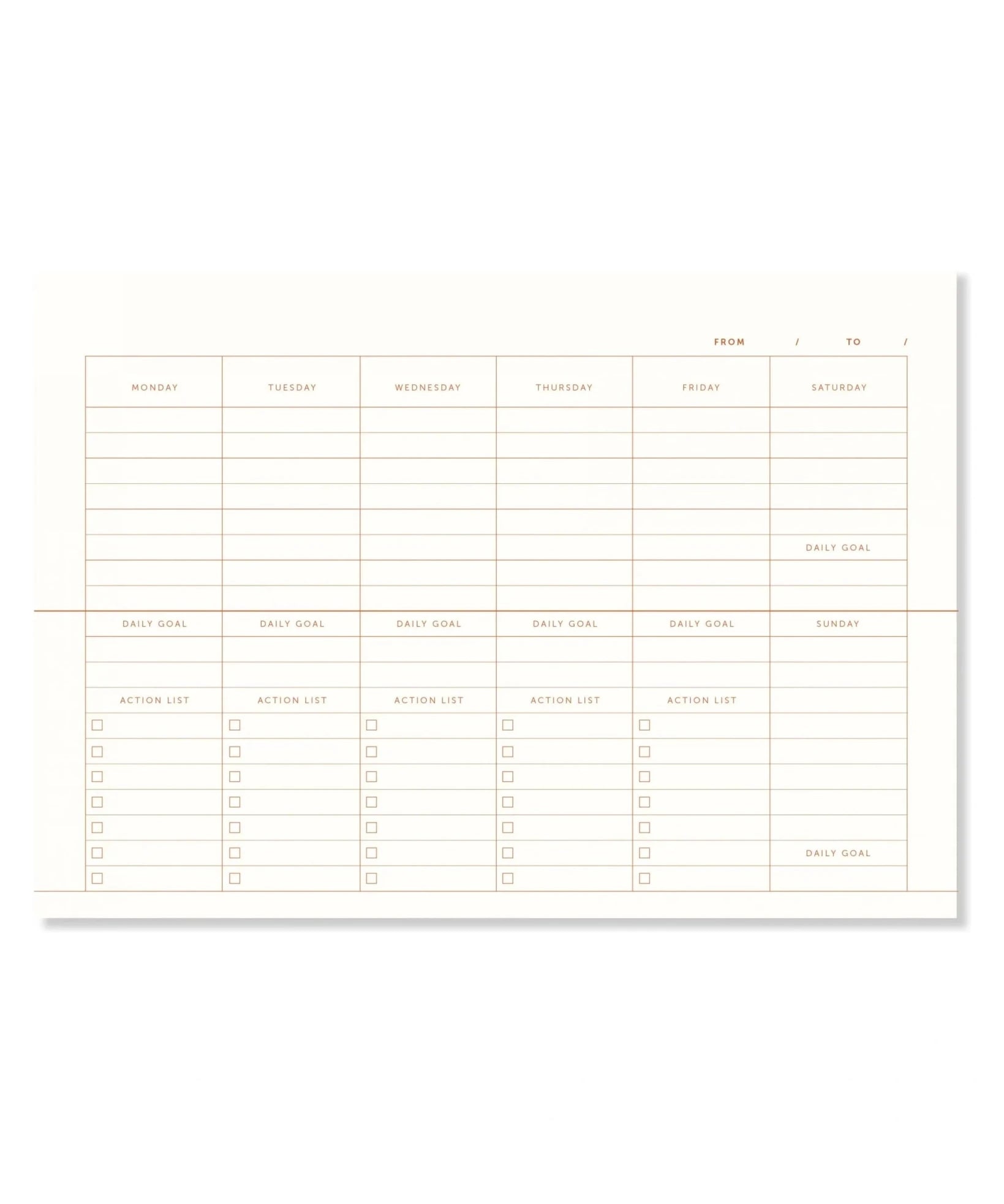 A-Journal - DESK PLANNER Schreibtischplaner • Leinen - ROSA ECK