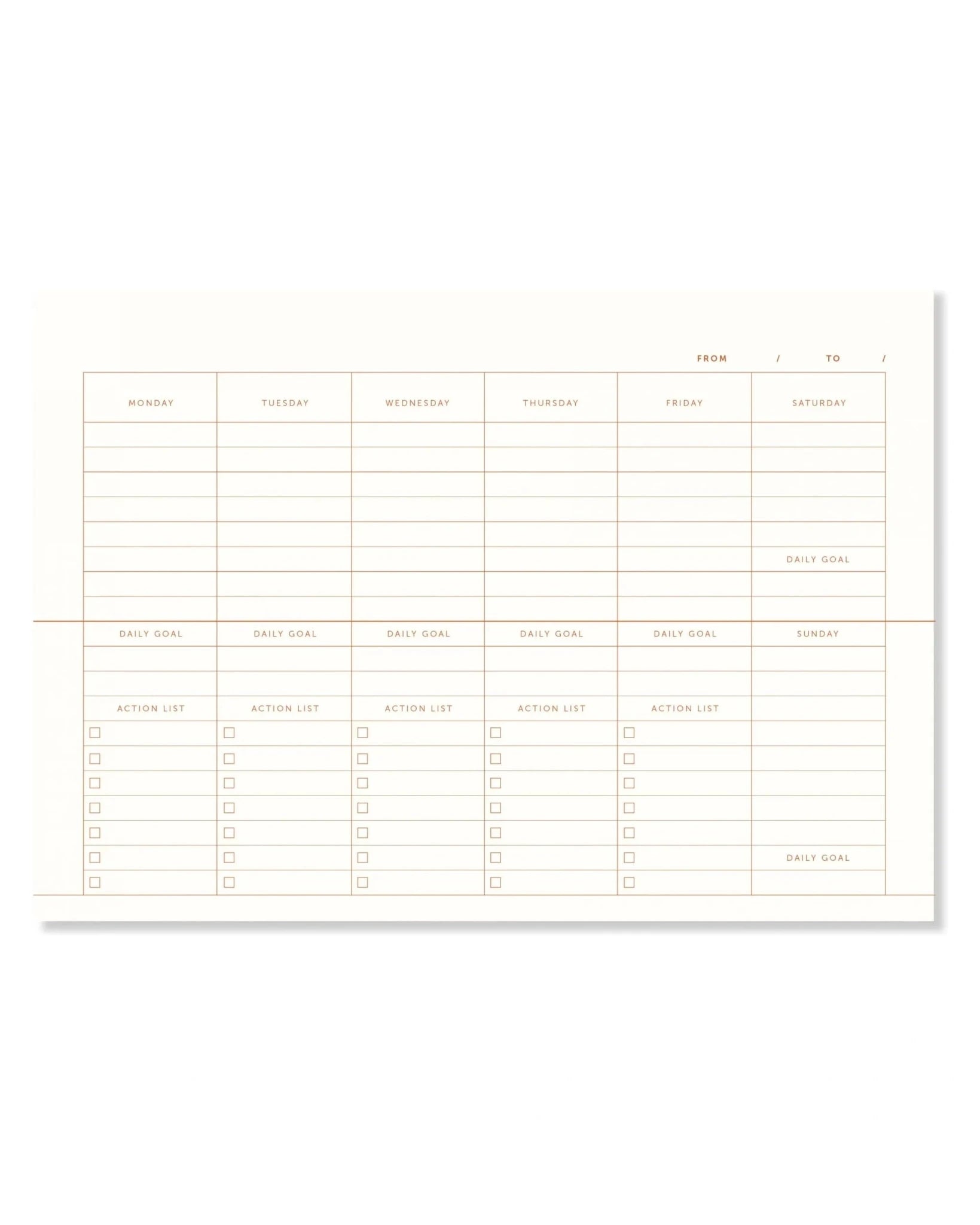 A-Journal - DESK PLANNER Schreibtischplaner • Leinen - ROSA ECK