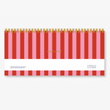 A - Journal - DESK PLANNER Schreibtischplaner • Stripes Pink Red - ROSA ECK
