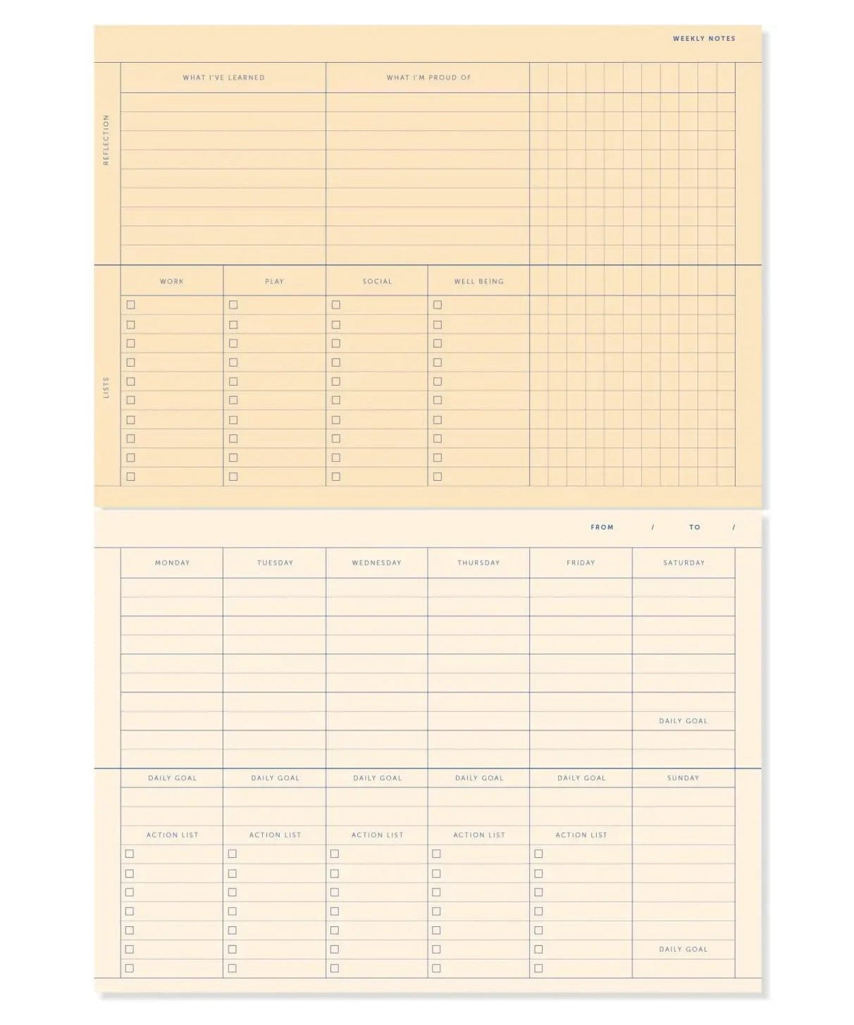 A - Journal - DESKPLANNER Terminplaner • Checkered Coral - Terminplaner - ROSA ECK Concept Store