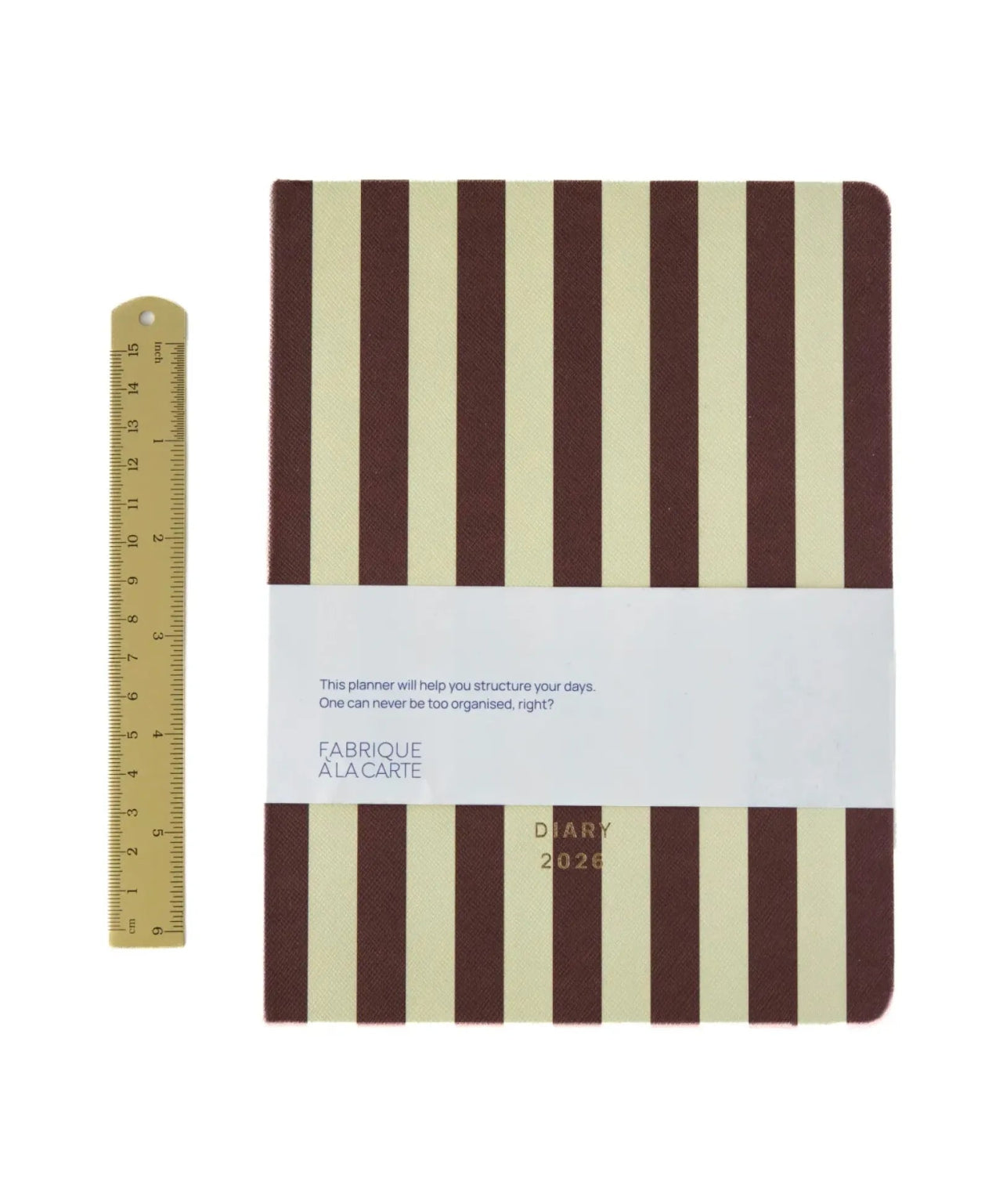 A - Journal - DIARY 2026 Tagebuch • Stripes Brown - Tagebuch - ROSA ECK Concept Store