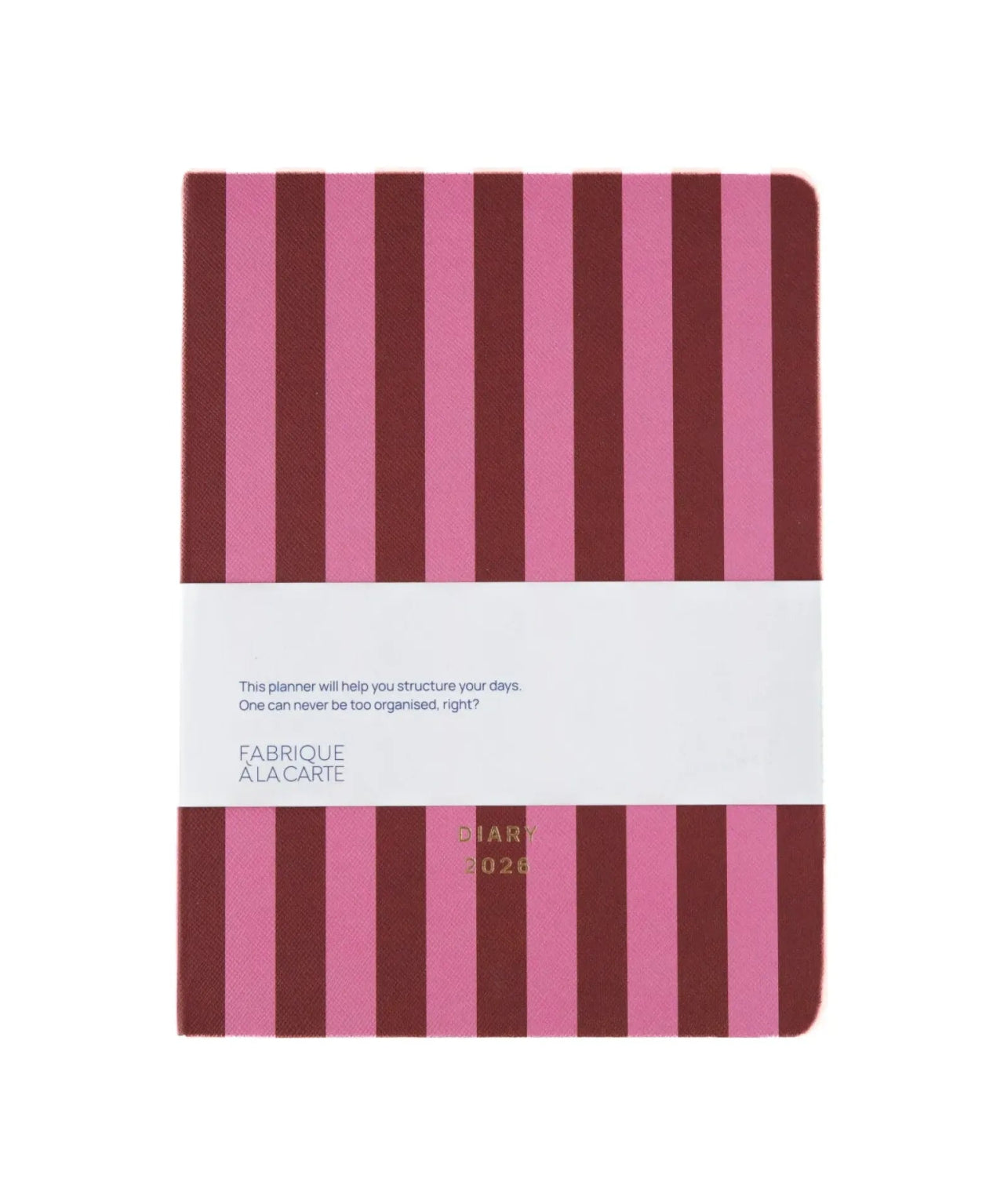 A - Journal - DIARY 2026 Tagebuch • Stripes Pink Red - Tagebuch - ROSA ECK Concept Store