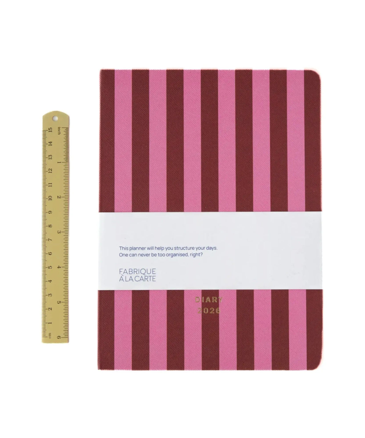 A - Journal - DIARY 2026 Tagebuch • Stripes Pink Red - Tagebuch - ROSA ECK Concept Store