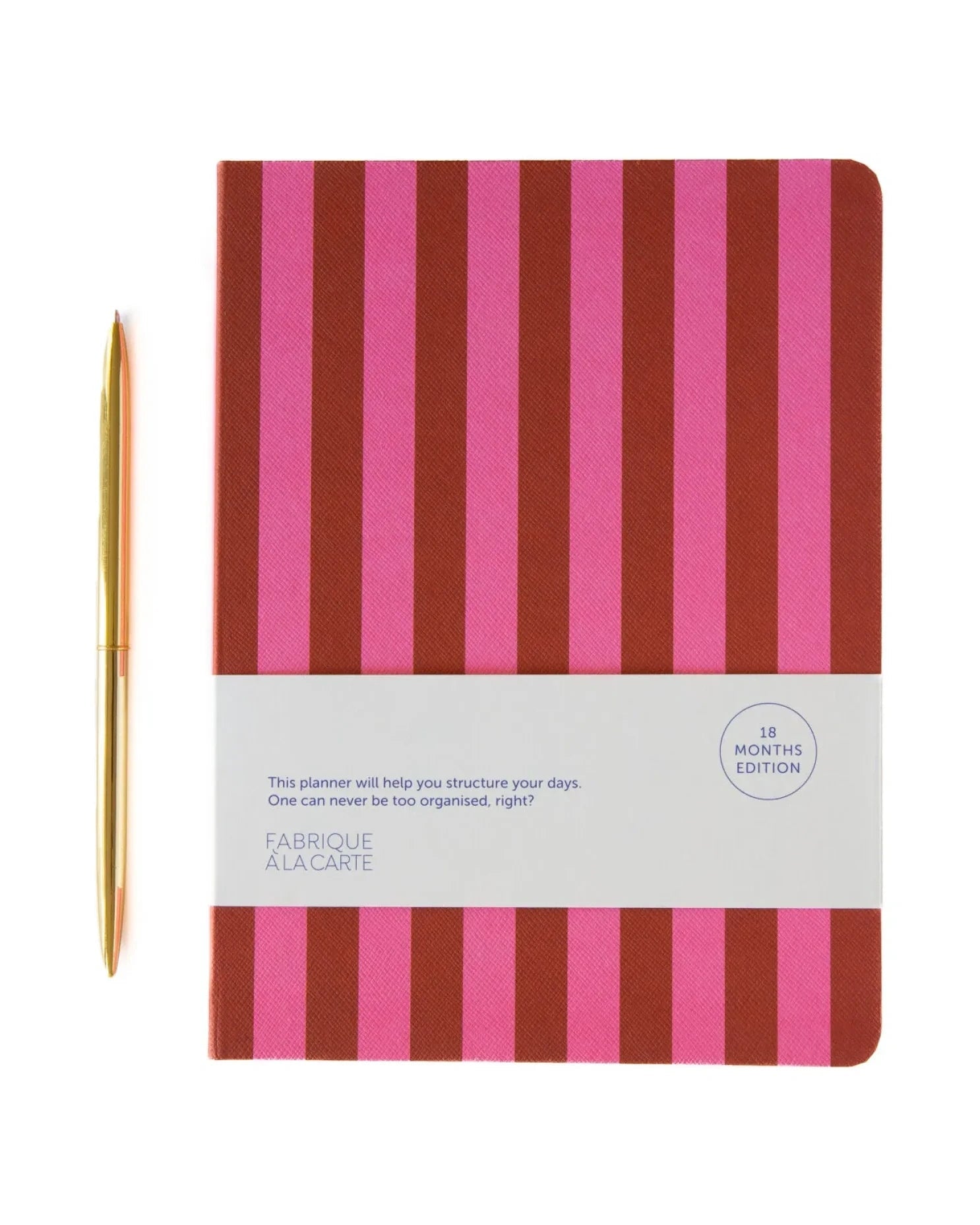 A-Journal - DIARY Tagebuch für 2026/2027 • Pink Stripes - ROSA ECK