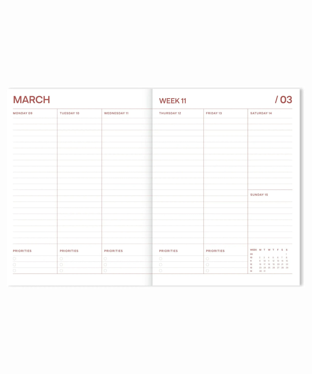 A - Journal - DIARY Tagebuch für 18 Monate (2025/2026) • Sun Pink - Notizbuch - ROSA ECK Concept Store