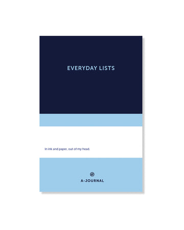 A-Journal - EVERYDAY LISTS Notizblock • Dark Blue Light Blue - ROSA ECK