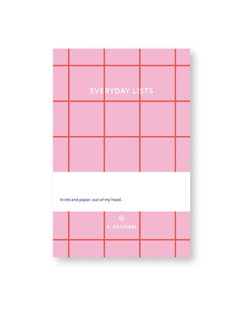 A-Journal - EVERYDAY LISTS Notizblock • Pink Checkered - ROSA ECK