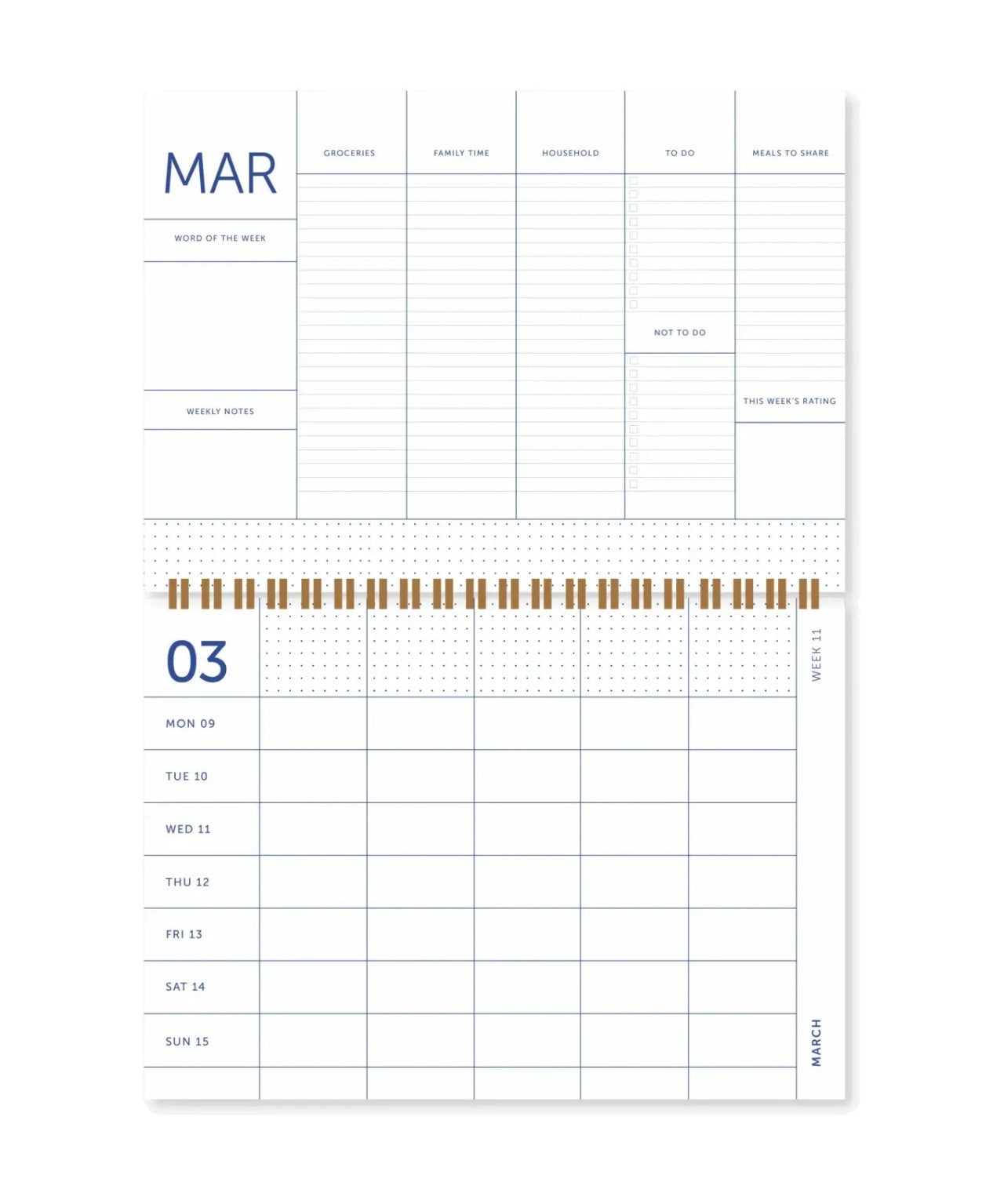 A - Journal - FAMILY PLANNER 2026 Terminplaner • Flow Blue - Terminplaner - ROSA ECK Concept Store