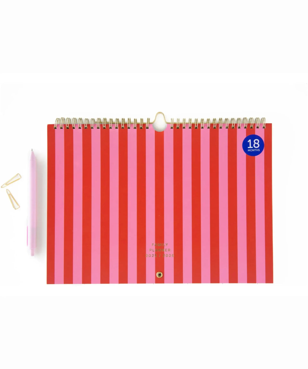 A - Journal - FAMILY PLANNER Familienplaner (2025/2026) • Stripes Pink - Terminplaner - ROSA ECK Concept Store