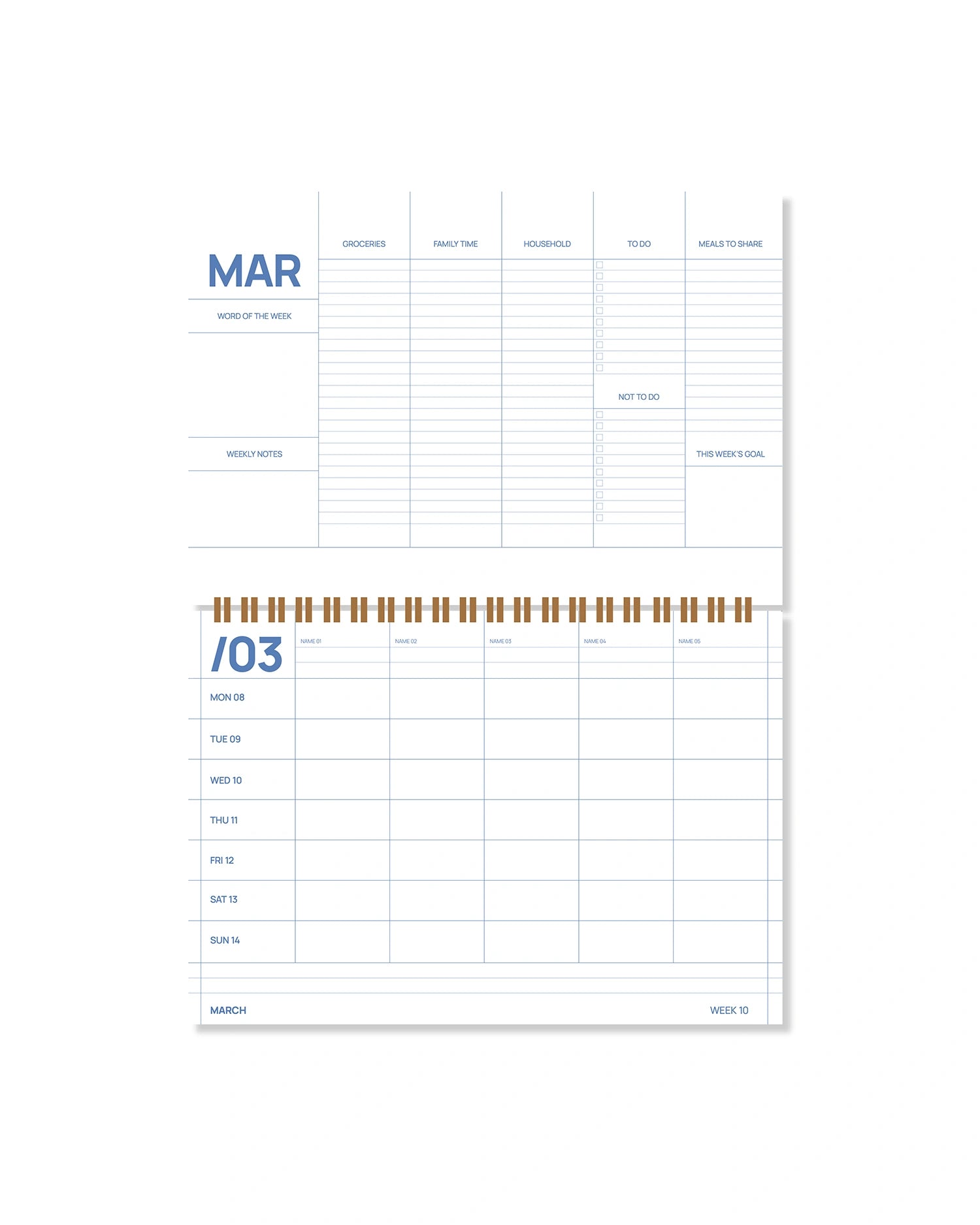 A-Journal - FAMILY PLANNER Familienplaner für 2027 • Flow Blue - ROSA ECK