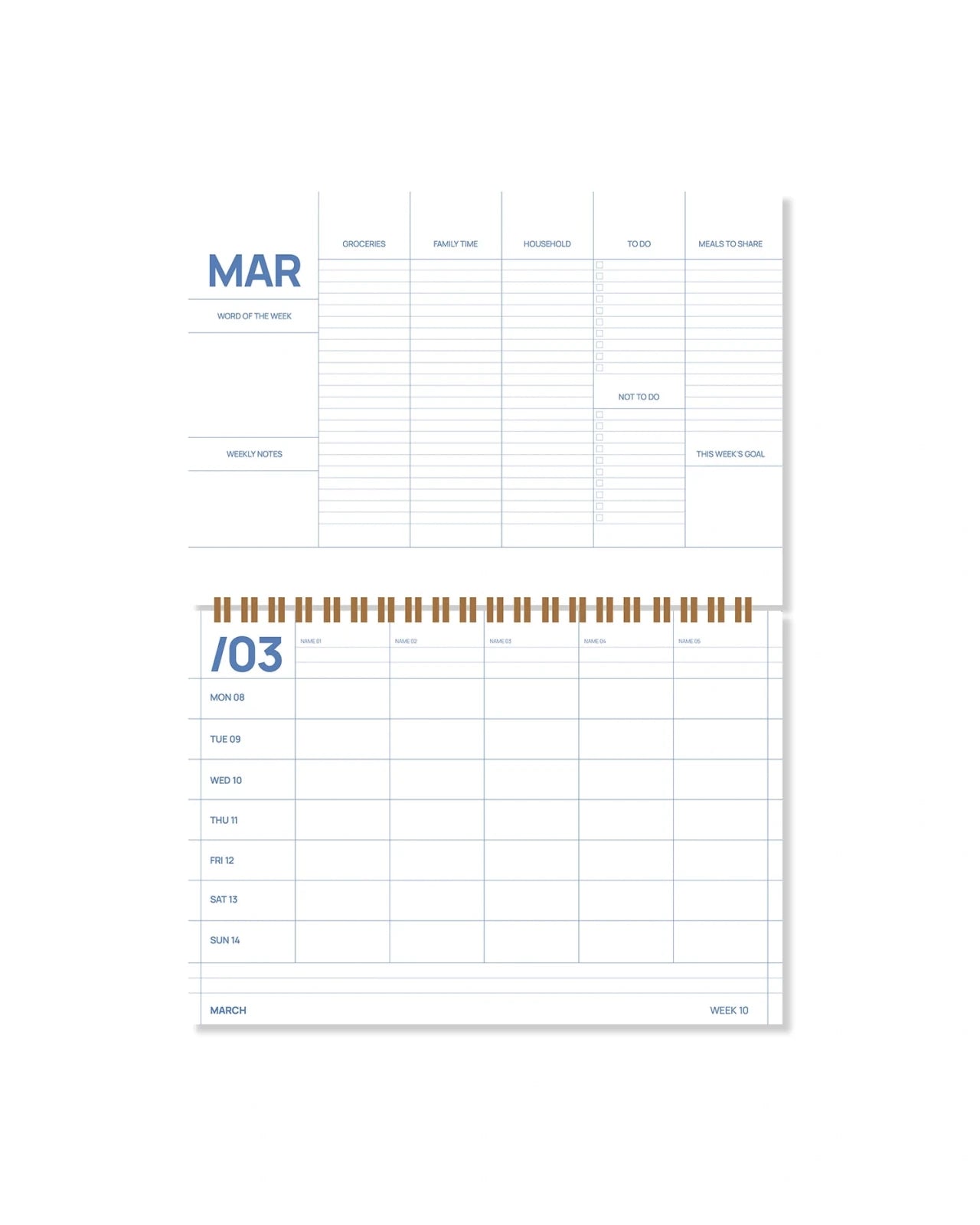 A-Journal - FAMILY PLANNER Familienplaner für 2027 • Flow Blue - ROSA ECK