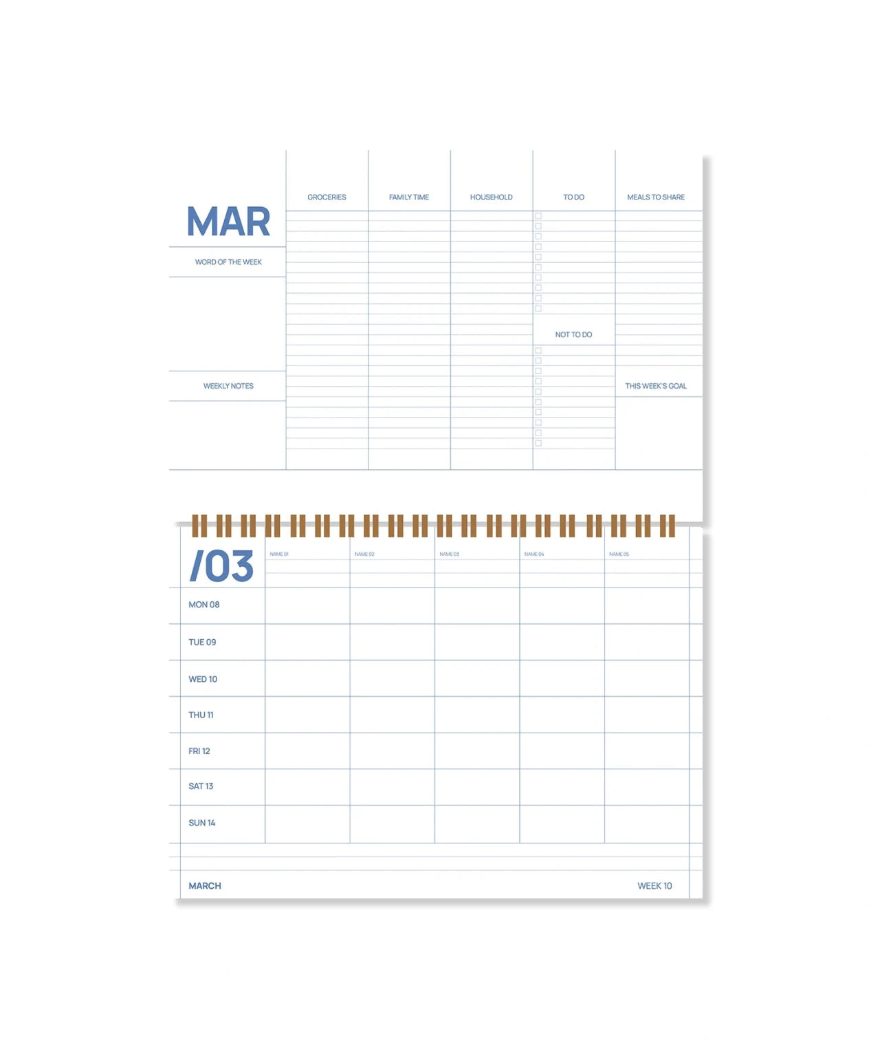 A-Journal - FAMILY PLANNER Familienplaner für 2027 • Flow Blue - ROSA ECK