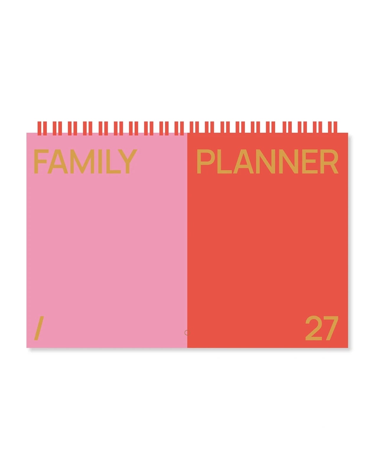 A-Journal - FAMILY PLANNER Familienplaner für 2027 • Pink Red - ROSA ECK