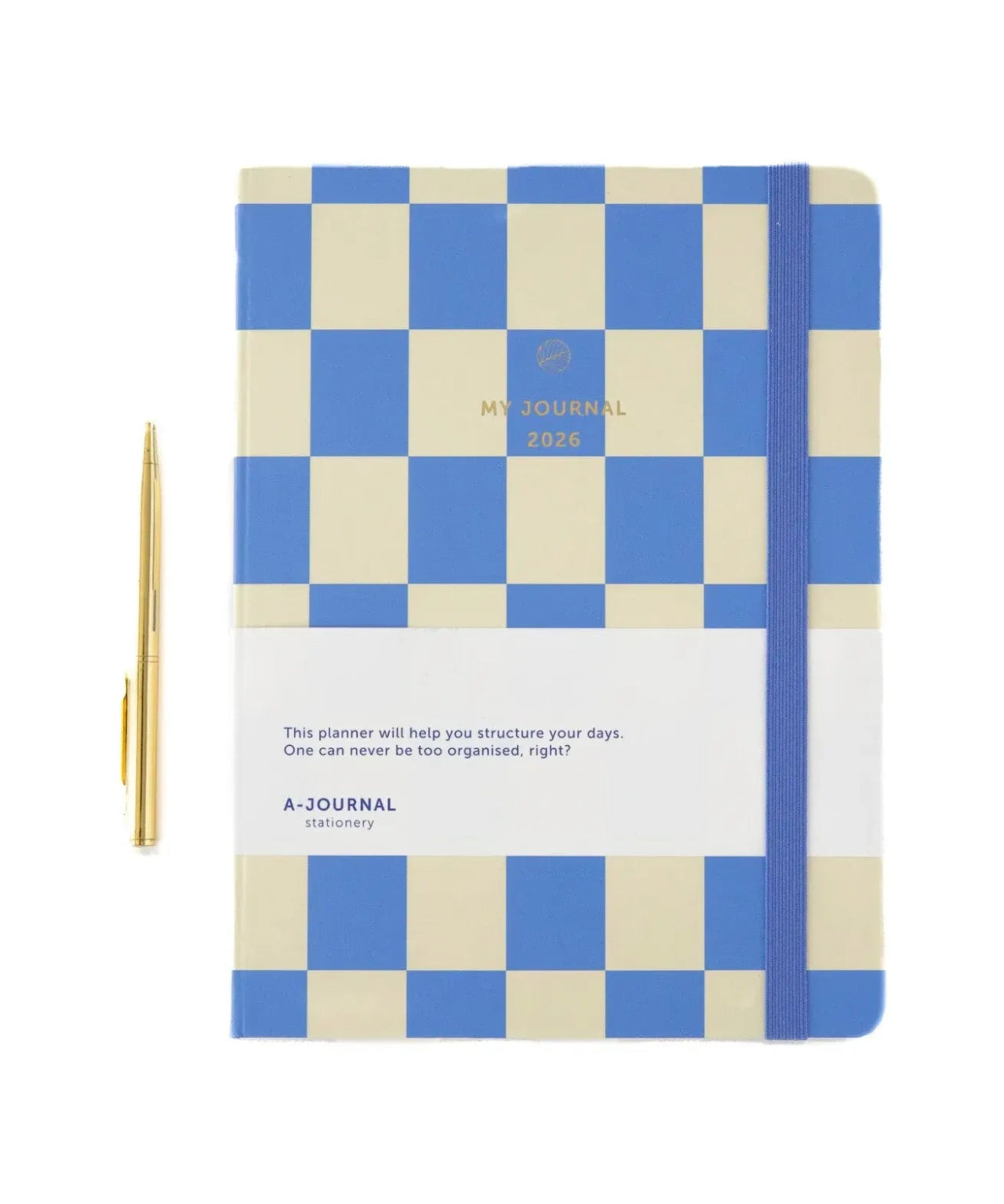 A - Journal - MY JOURNAL 2026 Tagebuch • Checkered Blue - Tagebuch - ROSA ECK Concept Store