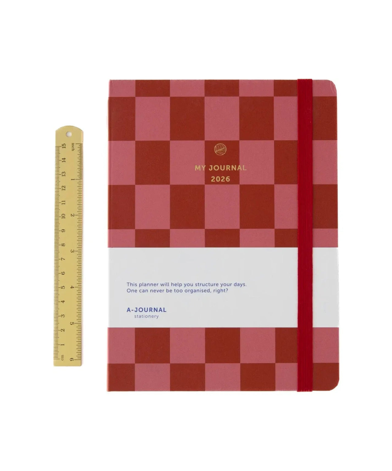 A - Journal - MY JOURNAL 2026 Tagebuch • Checkered Red Pink - Tagebuch - ROSA ECK Concept Store