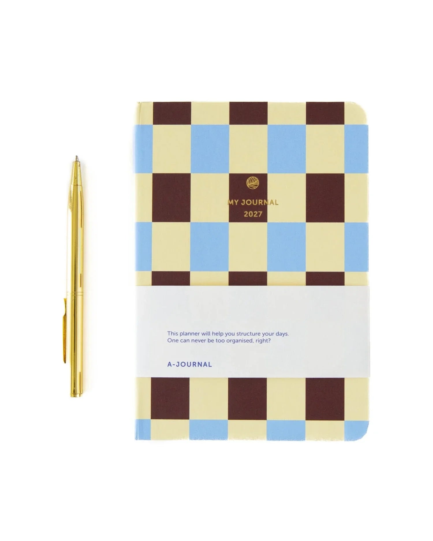 A-Journal - MY JOURNAL Kleines Tagebuch für 2027 (A6) • Checked Blue Vanille Chocolate - ROSA ECK
