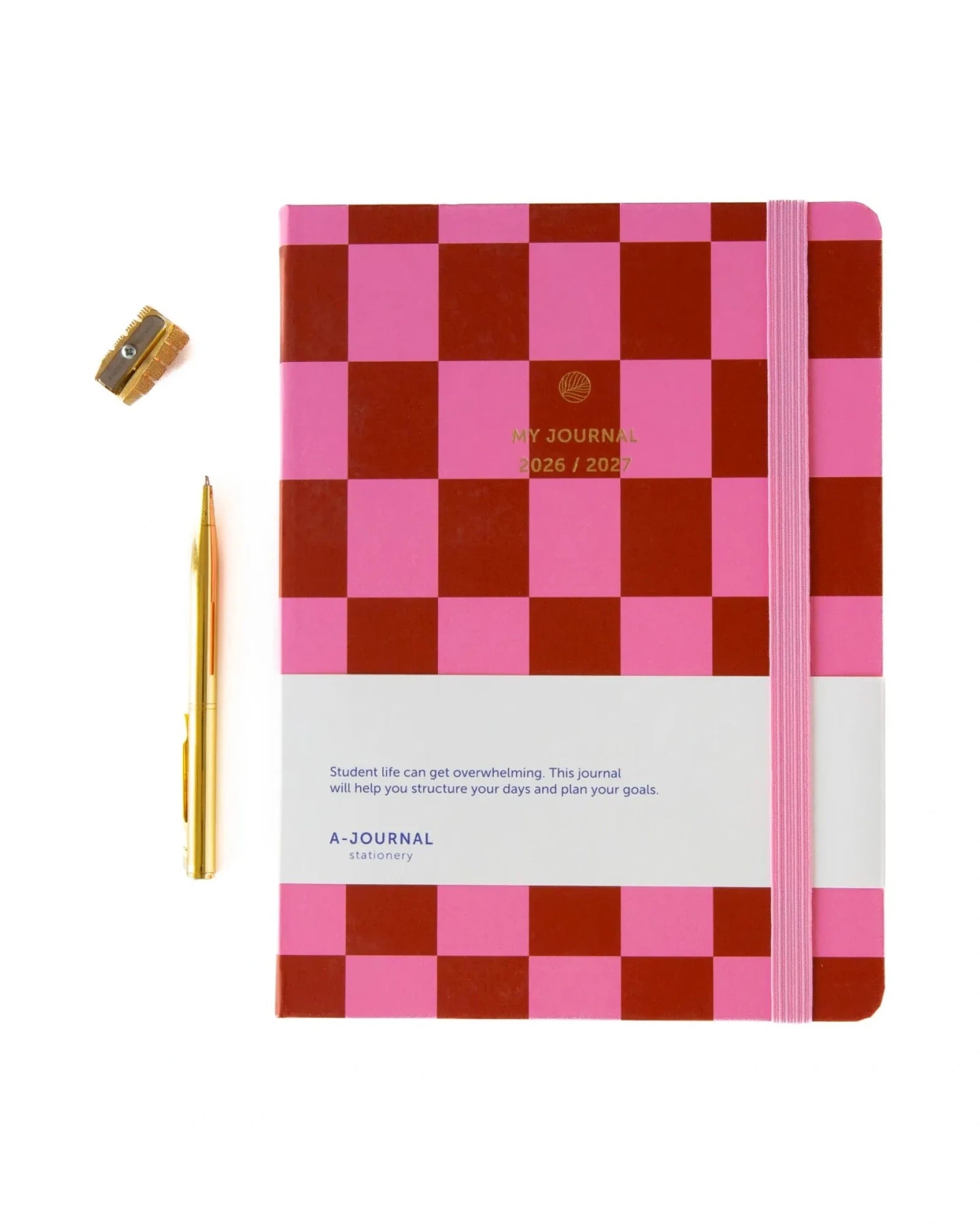 A-Journal - MY JOURNAL Schulplaner für 2026/2027 • Checkered Pink - ROSA ECK