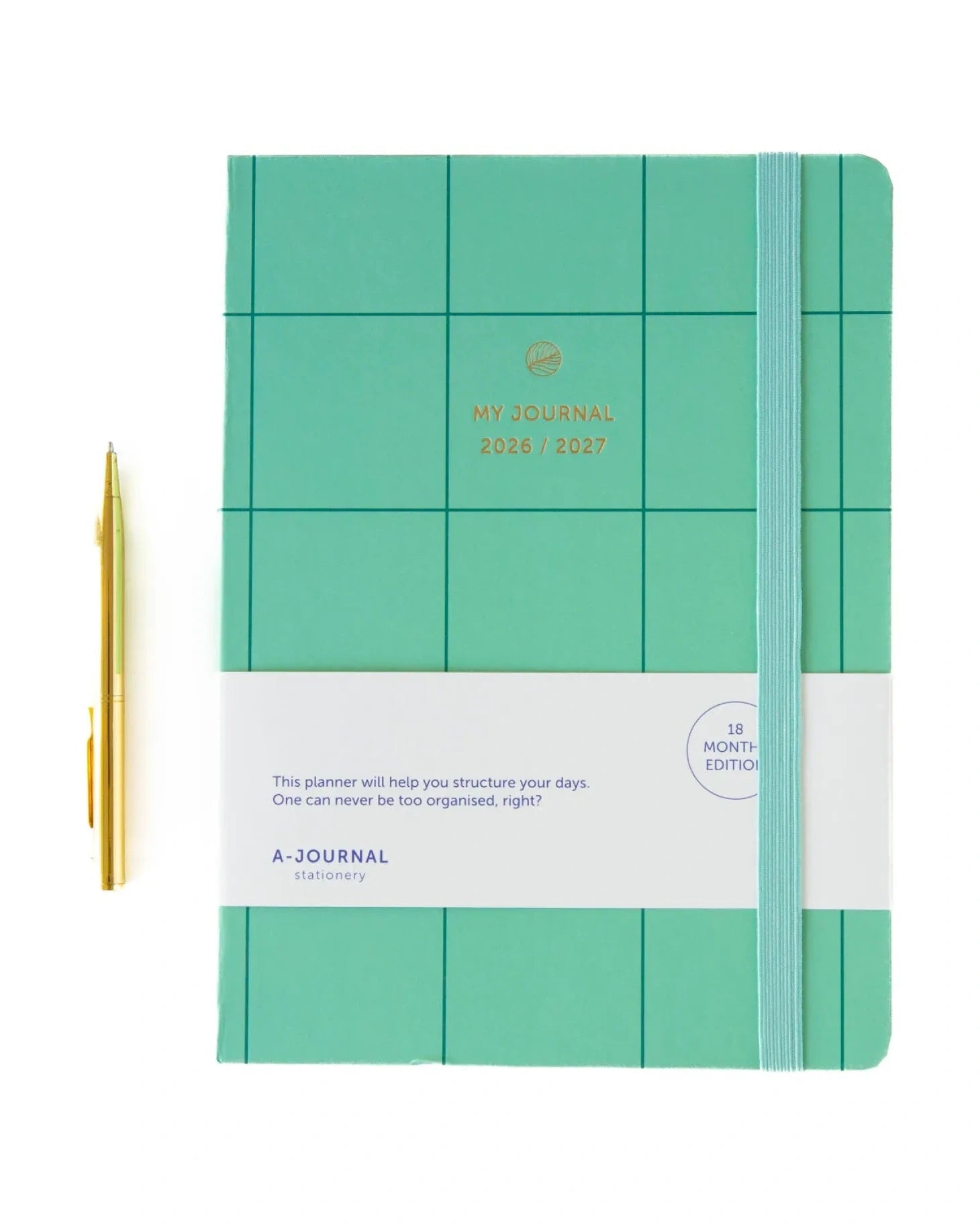 A-Journal - MY JOURNAL Tagebuch für 2026/2027 • Checkered Mint Green - ROSA ECK