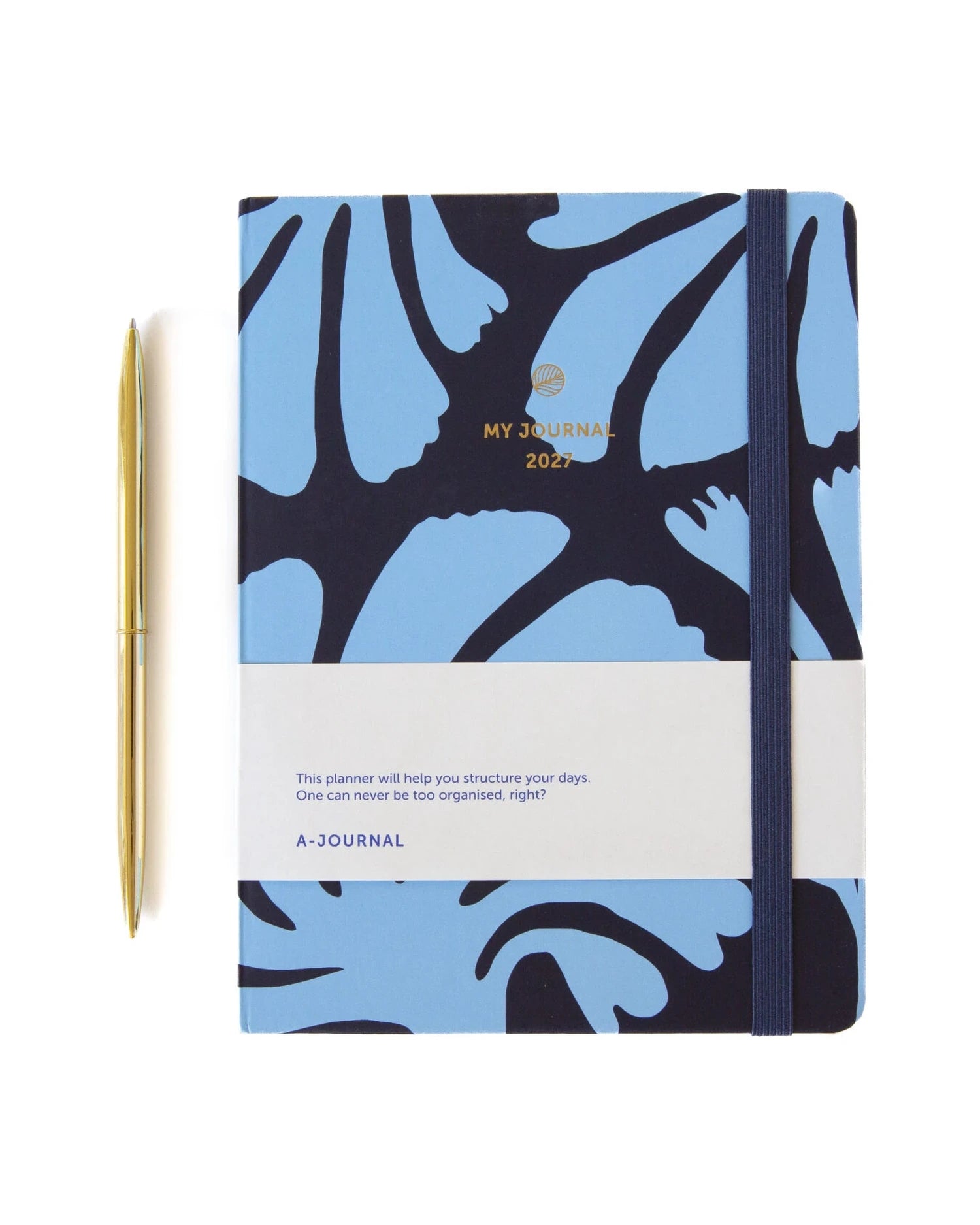 A-Journal - MY JOURNAL Tagebuch für 2027 • Floral Dark Blue/Light Blue - ROSA ECK