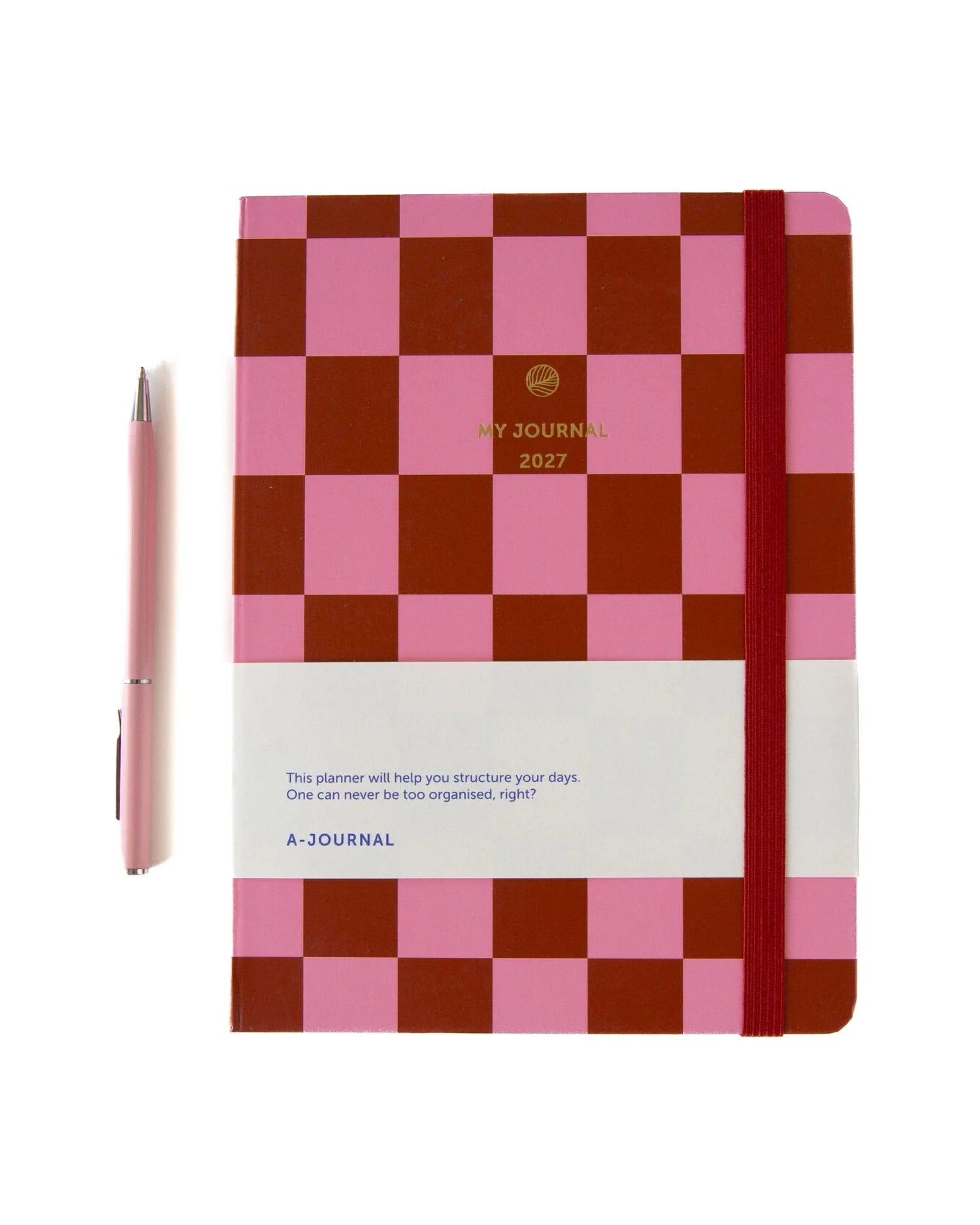 A-Journal - MY JOURNAL Tagebuch für 2027 • Pink Red Checkered - ROSA ECK