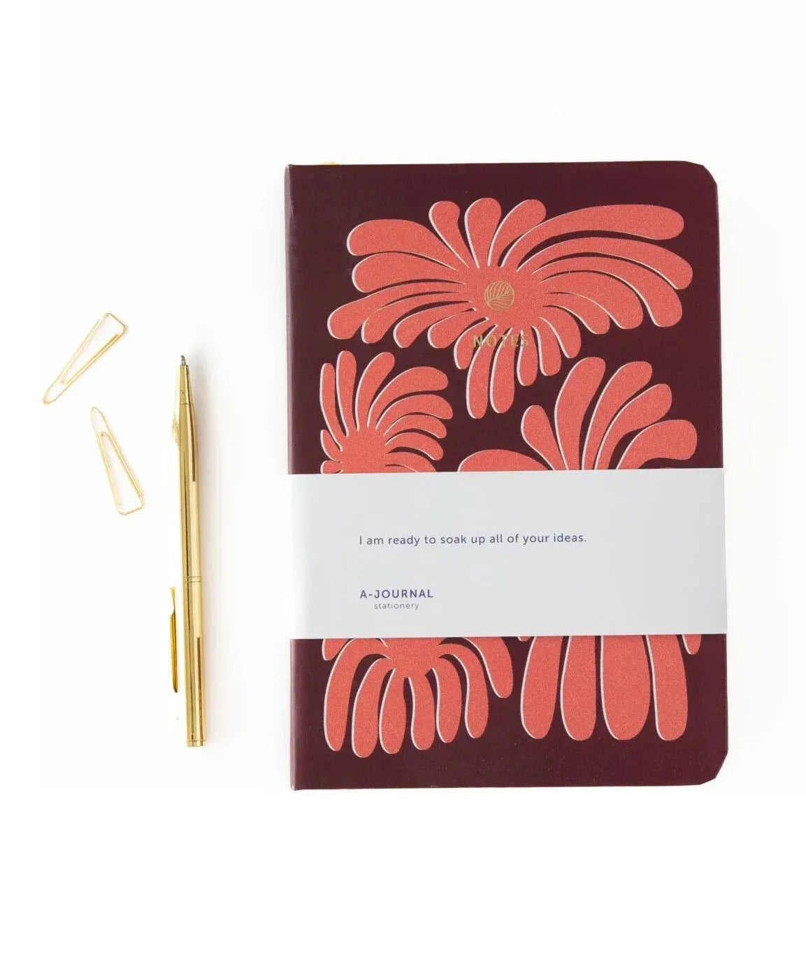 A - Journal - NOTES Kleines Taschennotizbuch (A6) • Coral Flowers - Notizbuch - ROSA ECK