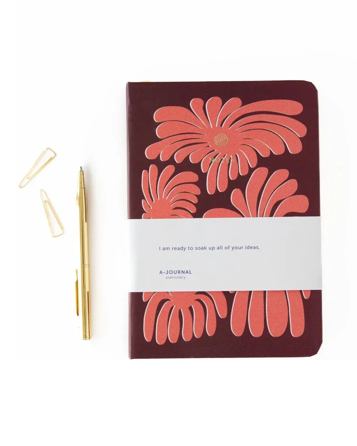 A - Journal - NOTES Kleines Taschennotizbuch (A6) • Coral Flowers - Notizbuch - ROSA ECK