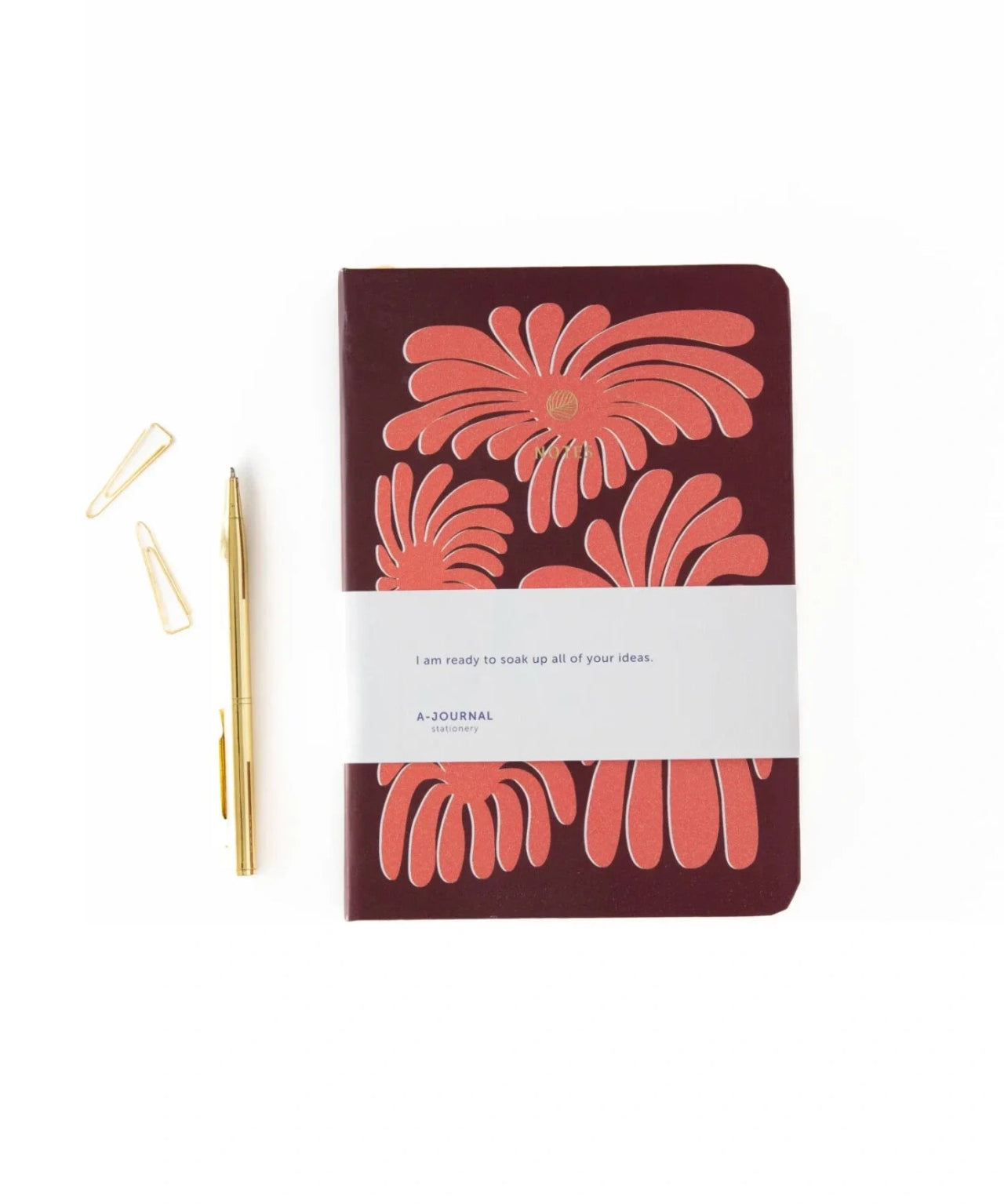 A - Journal - NOTES Kleines Taschennotizbuch (A6) • Coral Flowers - Notizbuch - ROSA ECK