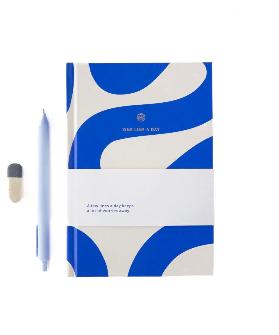 A - Journal - ONE LINE A DAY Notizbuch • Flow blue - Notizbuch - ROSA ECK Concept Store