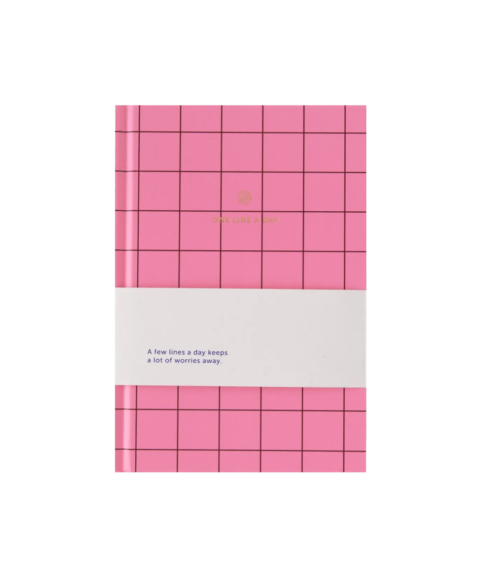 A - Journal - ONE LINE A DAY Notizbuch • Pink Checkered - Notizbuch - ROSA ECK Concept Store