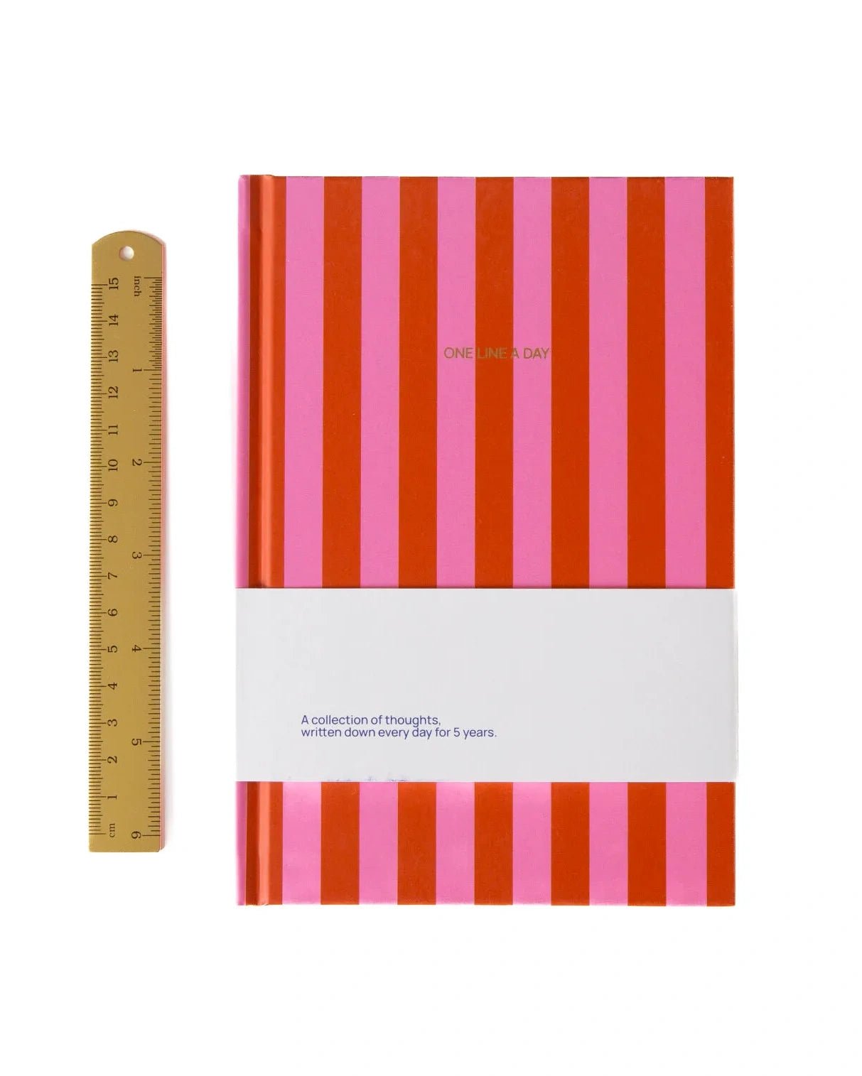 A - Journal - ONE LINE A DAY Tagebuch • Stripes Pink Red - ROSA ECK