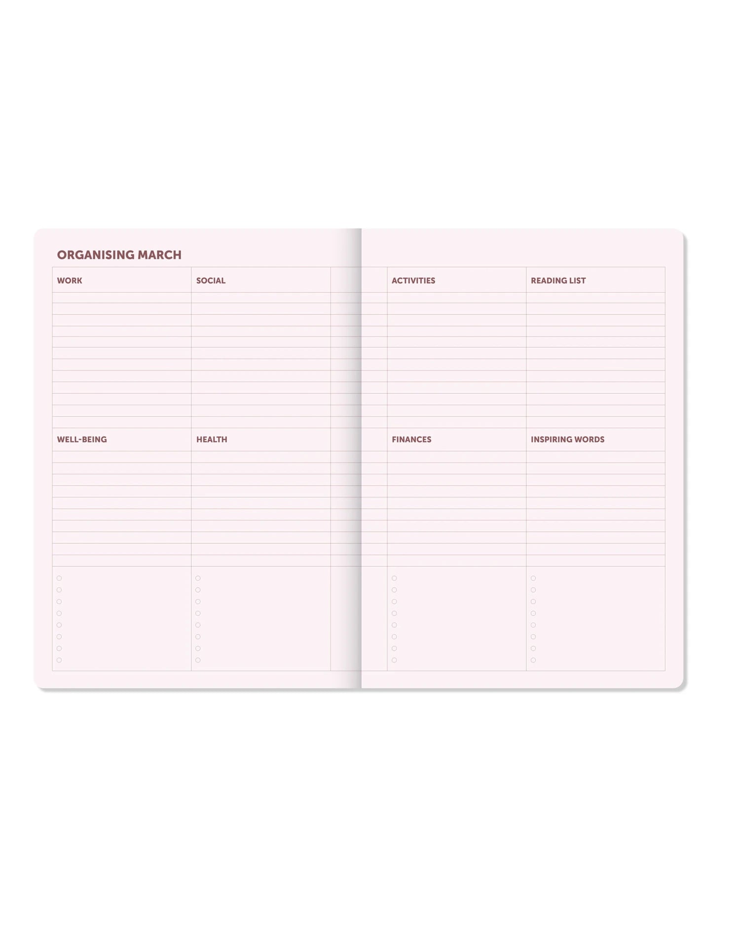 A-Journal - ORGANISER Terminplaner mit Spiralbindung (2027) • Bordeaux Pink - ROSA ECK