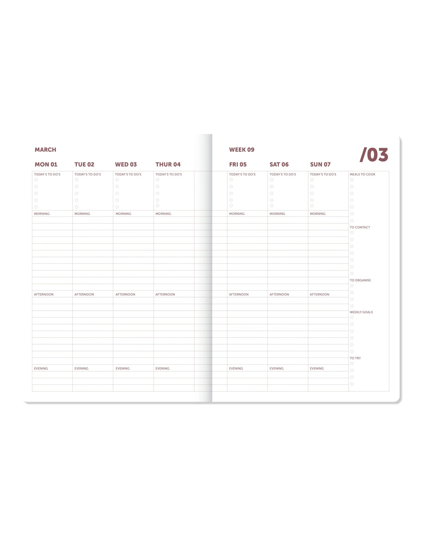 A-Journal - ORGANISER Terminplaner mit Spiralbindung (2027) • Bordeaux Pink - ROSA ECK