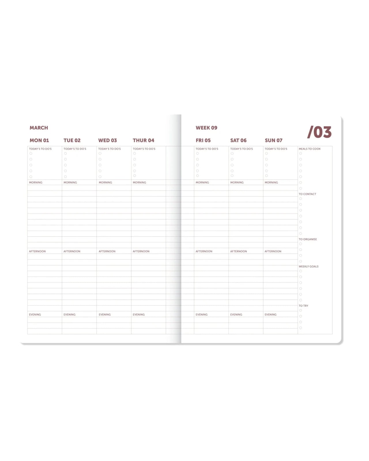 A-Journal - ORGANISER Terminplaner mit Spiralbindung (2027) • Bordeaux Pink - ROSA ECK