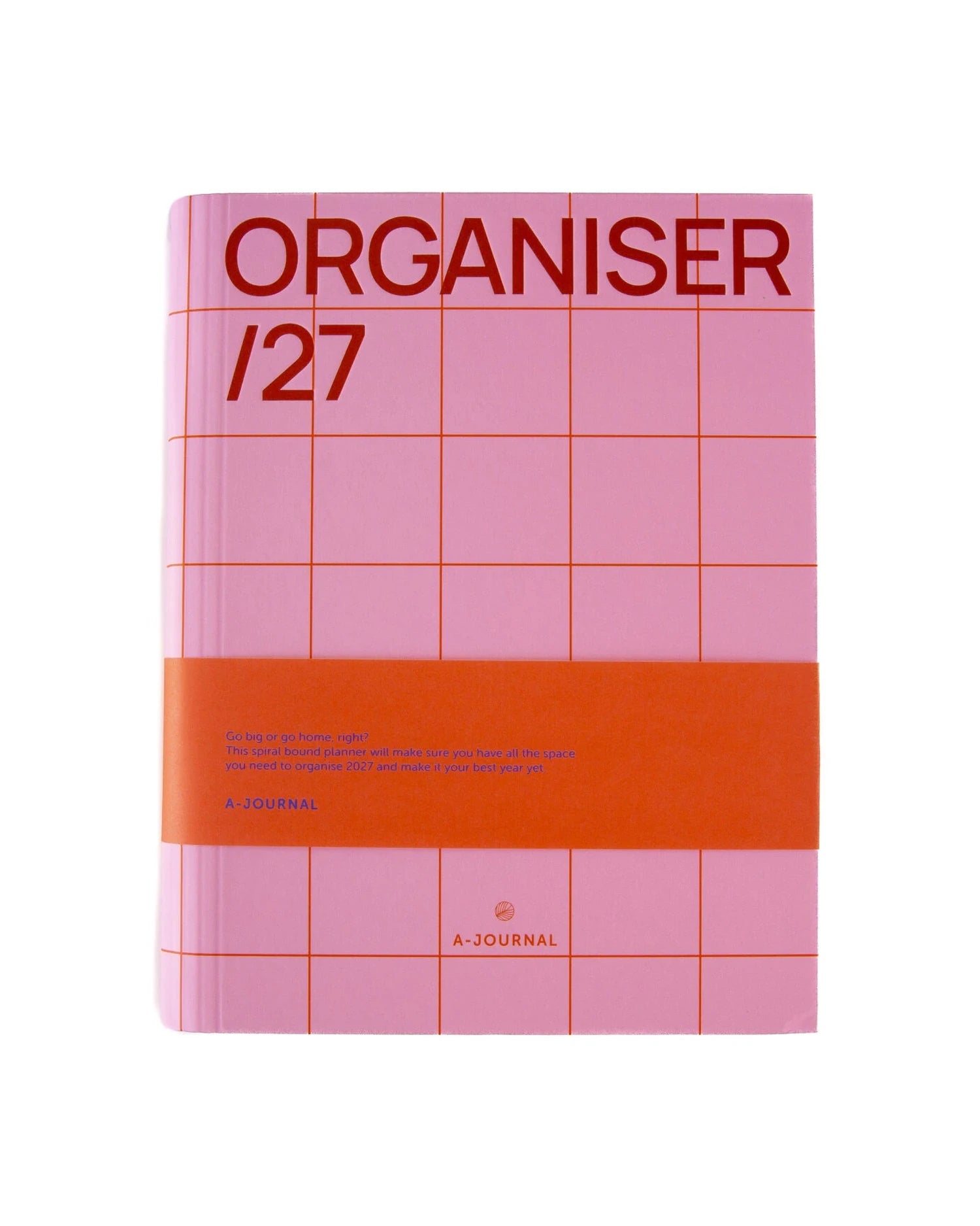 A-Journal - ORGANISER Terminplaner mit Spiralbindung (2027) • Checkered Pink Red - ROSA ECK