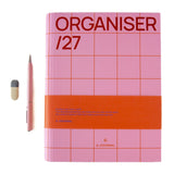 A-Journal - ORGANISER Terminplaner mit Spiralbindung (2027) • Checkered Pink Red - ROSA ECK