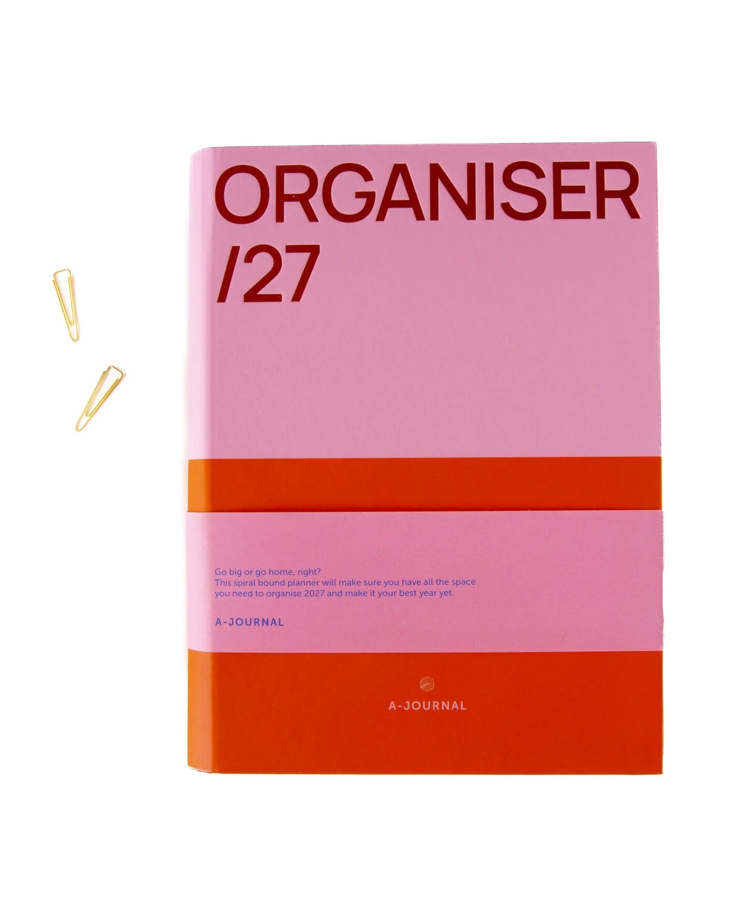 A-Journal - ORGANISER Terminplaner mit Spiralbindung (2027) • Pink Red - ROSA ECK