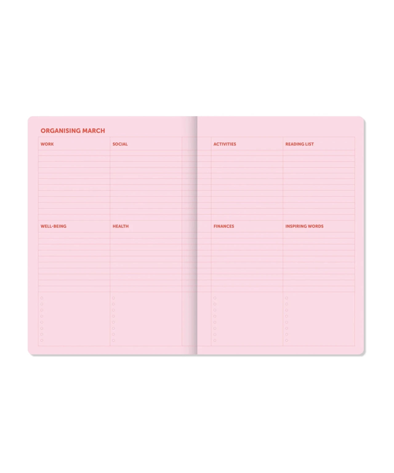A-Journal - ORGANISER Terminplaner mit Spiralbindung (2027) • Pink Red - ROSA ECK