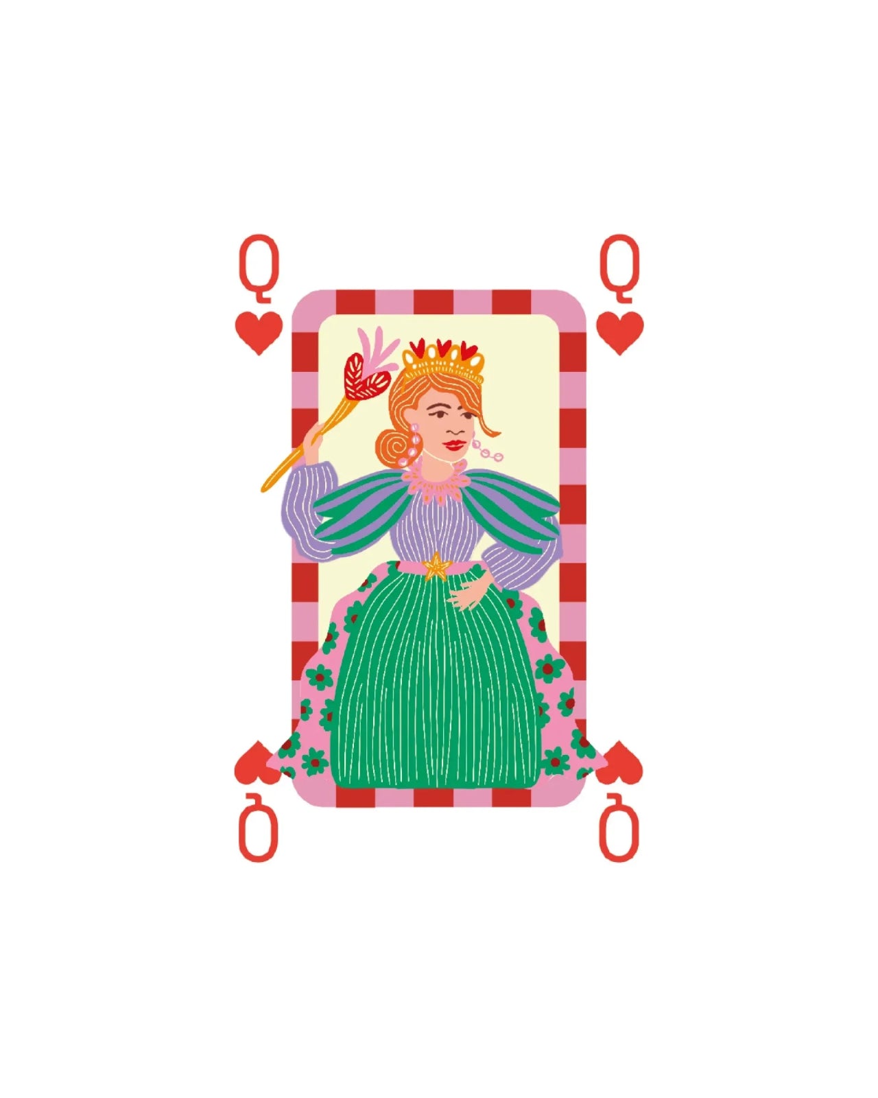 A - Journal - PLAYING CARDS Spielkarten • Stripes Red Pink - Spielkarten - ROSA ECK
