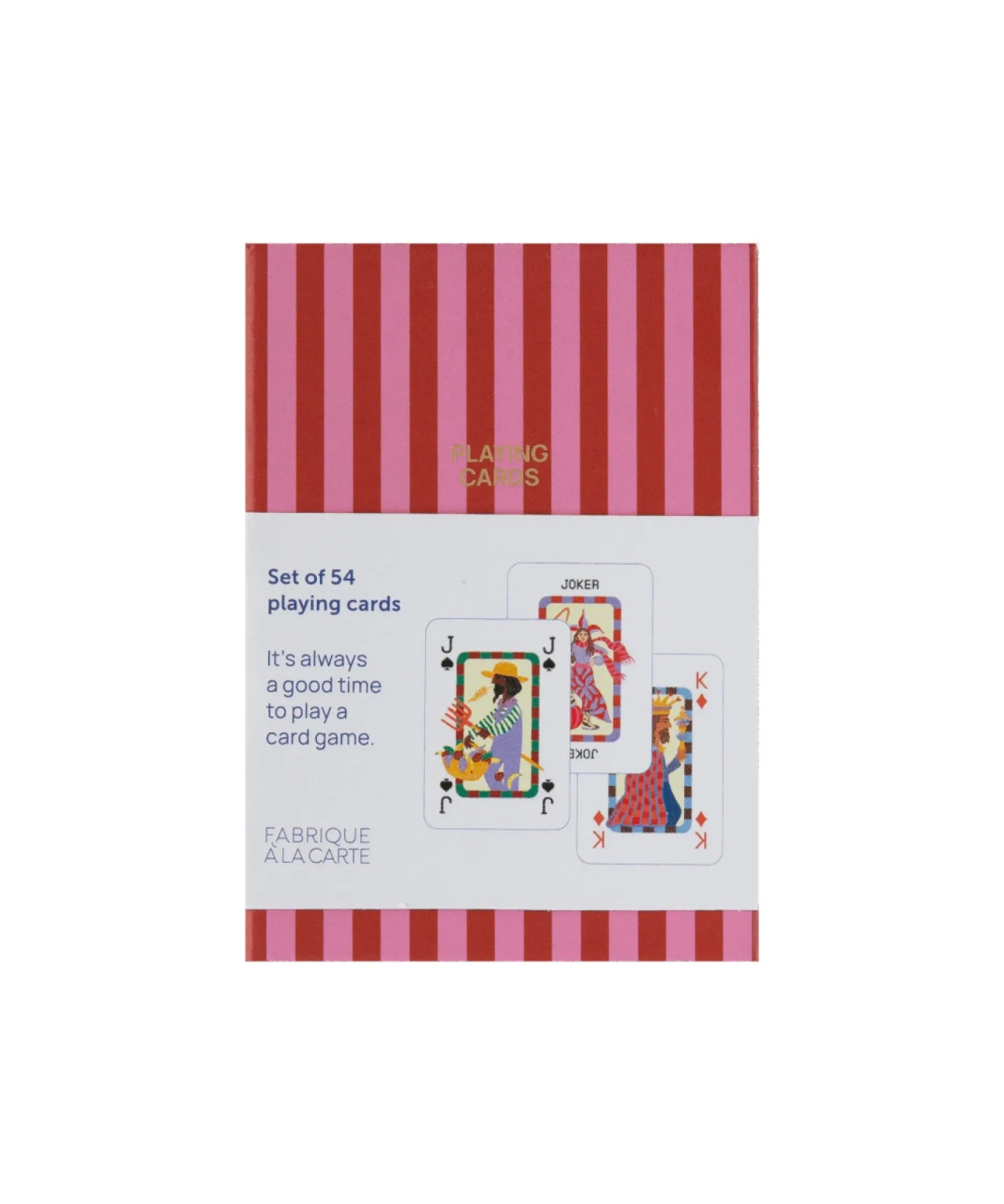A - Journal - PLAYING CARDS Spielkarten • Stripes Red Pink - Spielkarten - ROSA ECK