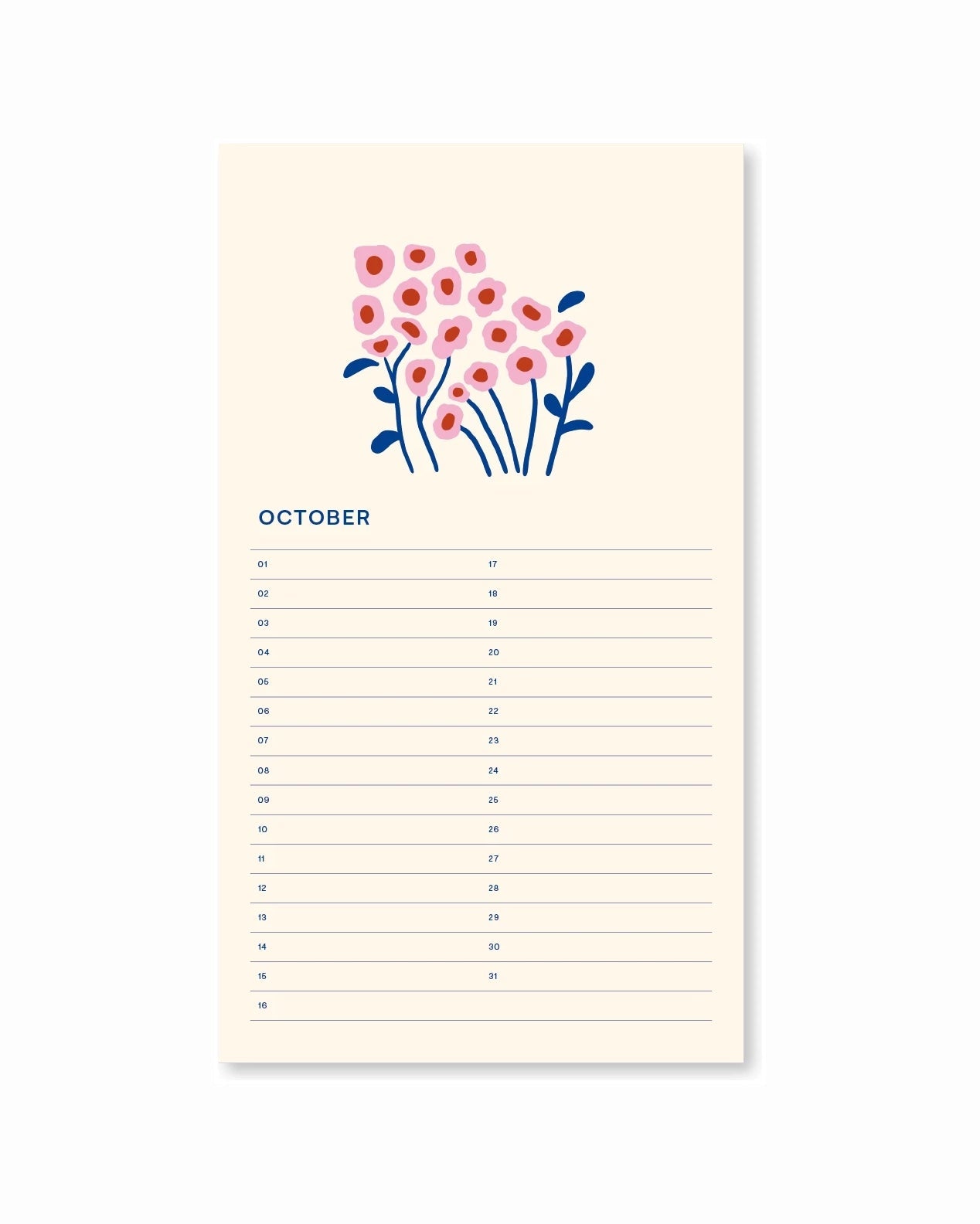 A - Journal Stationery - BIRTHDAY CALENDER Geburtstagskalender | Flora - Kalender - ROSA ECK - Blau, FABRIQUE À LA CARTE, Spiralbindung