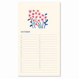 A - Journal Stationery - BIRTHDAY CALENDER Geburtstagskalender | Flora - Kalender - ROSA ECK - Blau, FABRIQUE À LA CARTE, Spiralbindung