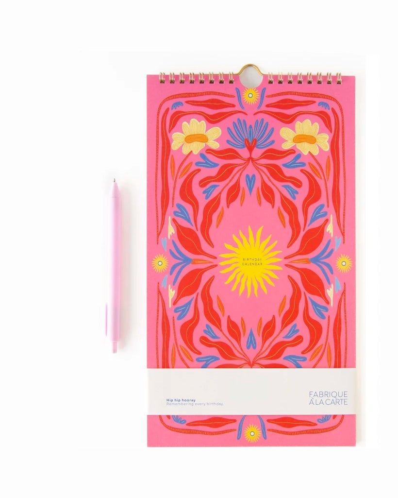 A - Journal Stationery - BIRTHDAY CALENDER Geburtstagskalender | Sun Pink - Kalender - ROSA ECK - Fabrique à la carte, Rot, Sonne
