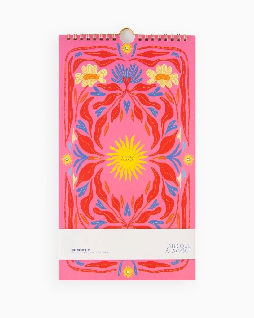 A - Journal Stationery - BIRTHDAY CALENDER Geburtstagskalender | Sun Pink - Kalender - ROSA ECK - Fabrique à la carte, Rot, Sonne