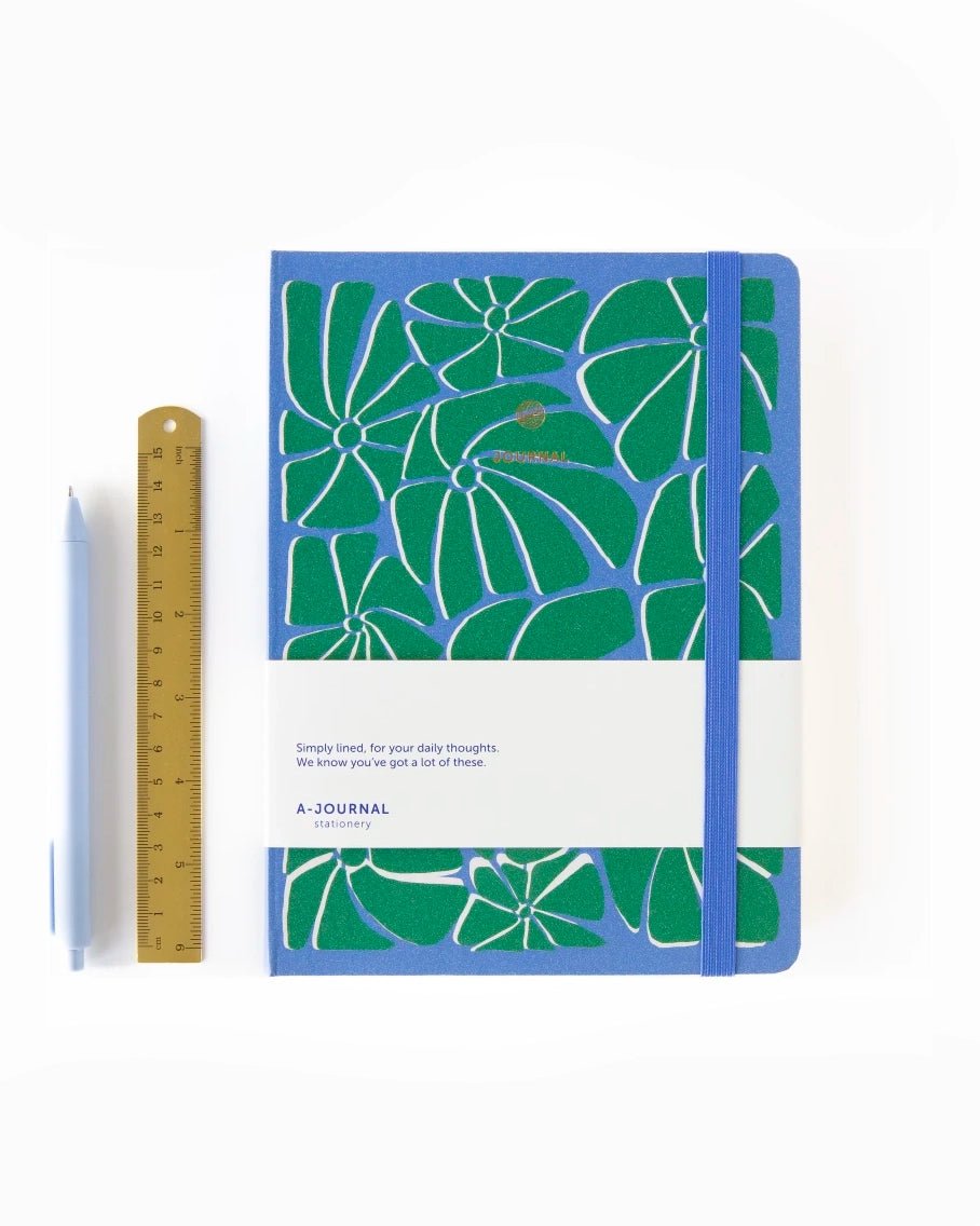 A - Journal Stationery - JOURNAL Notizbuch | Arty Blue Green - Notizbuch - ROSA ECK - Blau, Grün, Hardcover