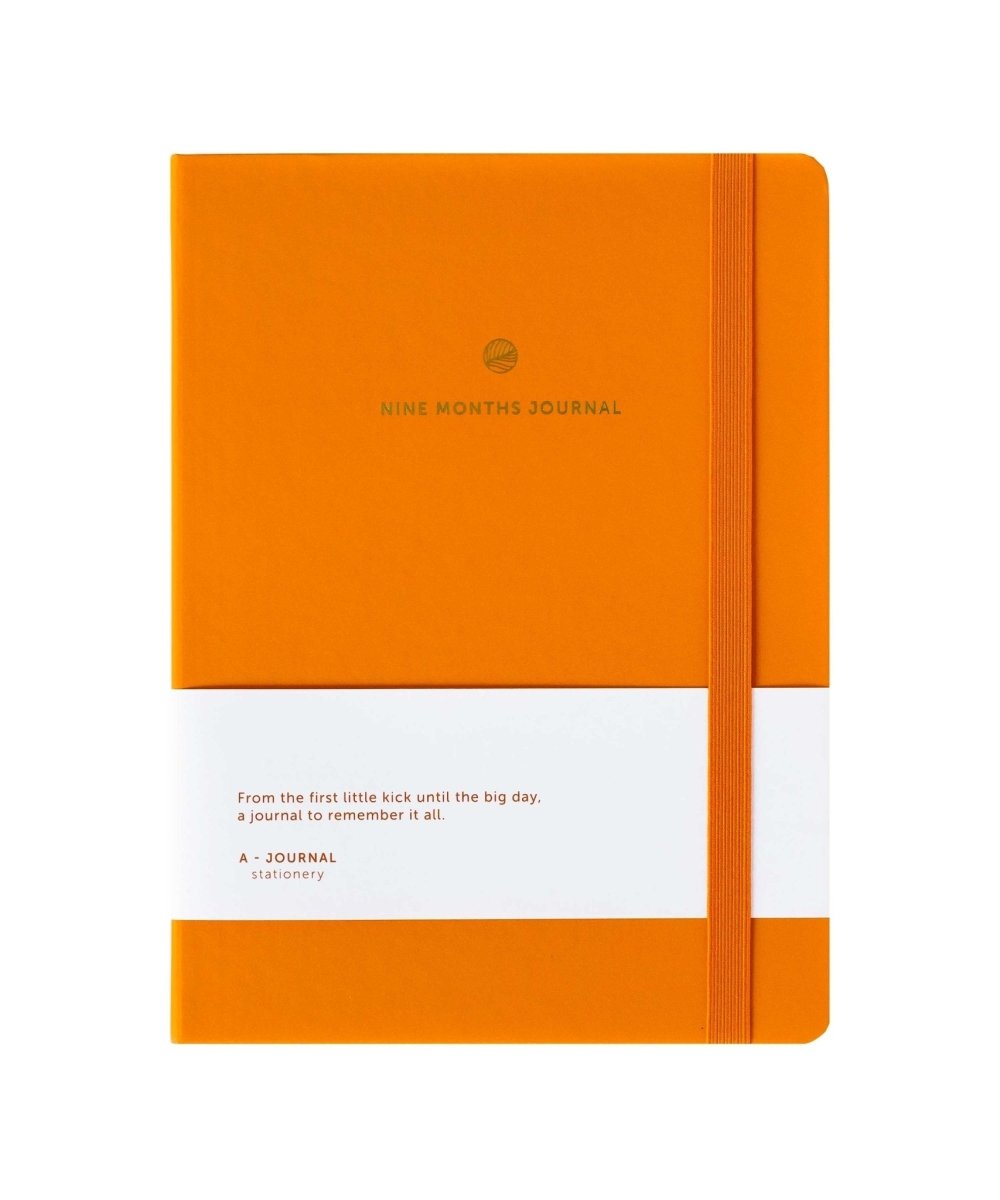 A - Journal Stationery - NINE MONTHS JOURNAL Schwangerschaftstagebuch Orange - ROSA ECK - , ,